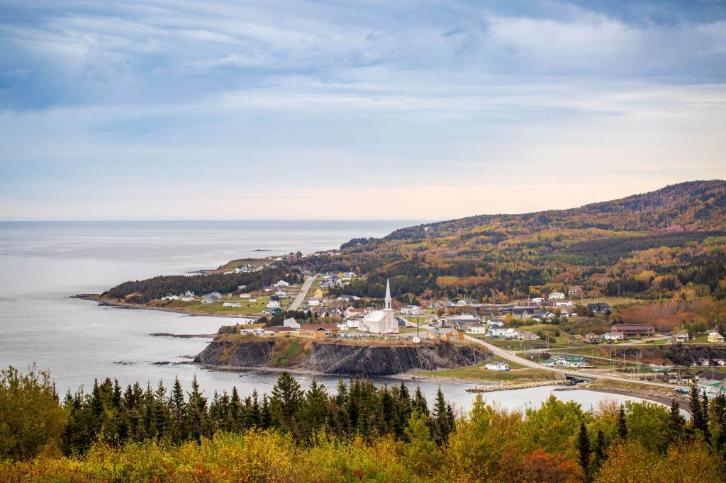 View of Grande-Valée, Quebec, from the highway rest stop