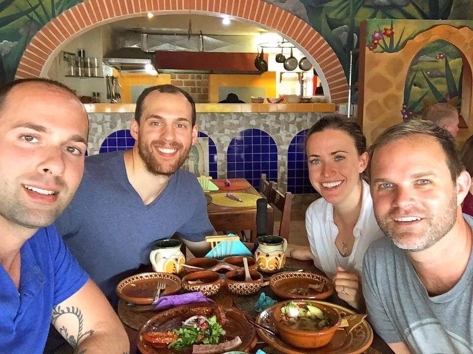 Enjoying food and drinks at La Perla Pixan in Playa del Carmen
