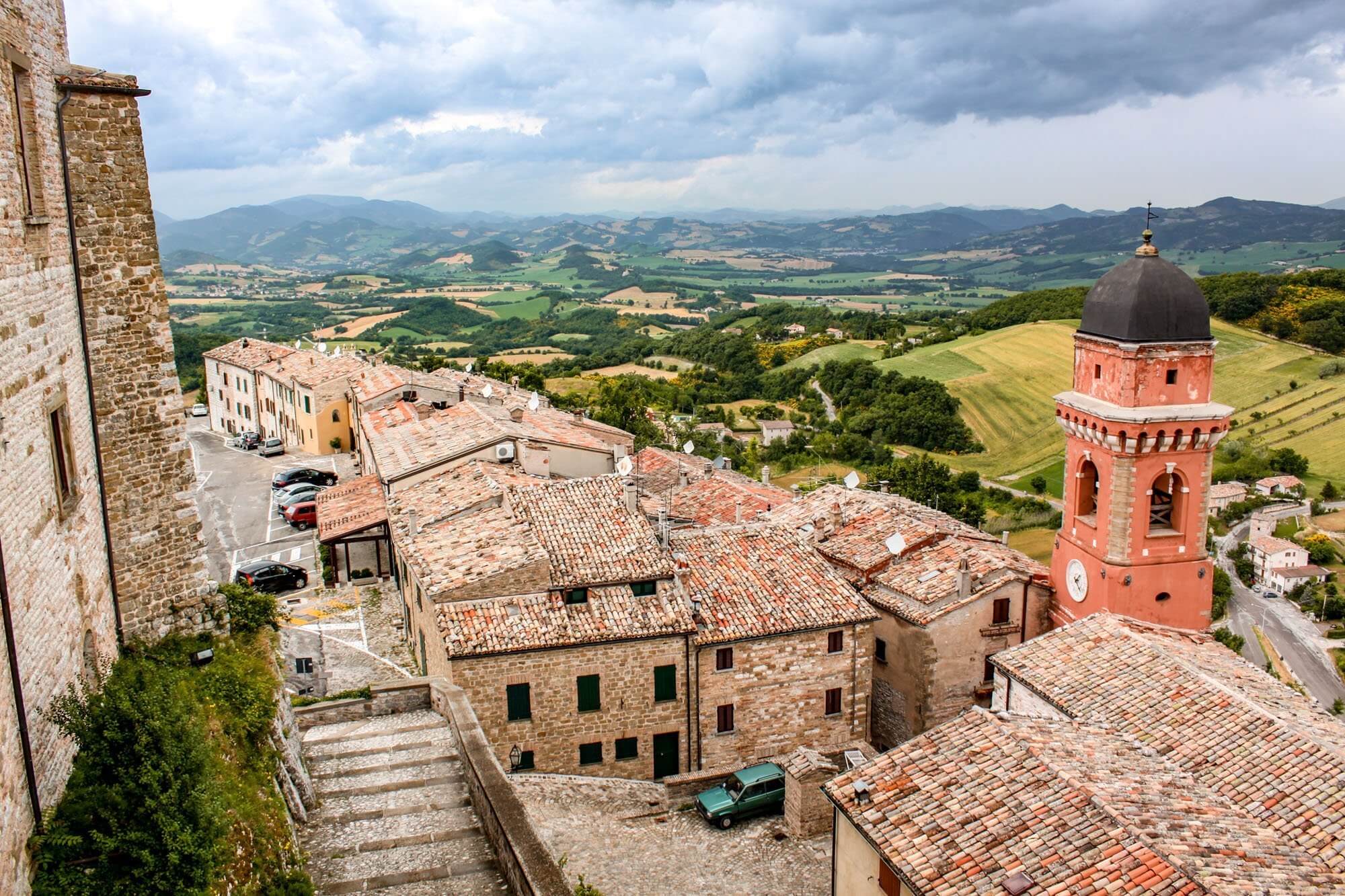 Looking onto the Frontone countryside from the Rocca castle