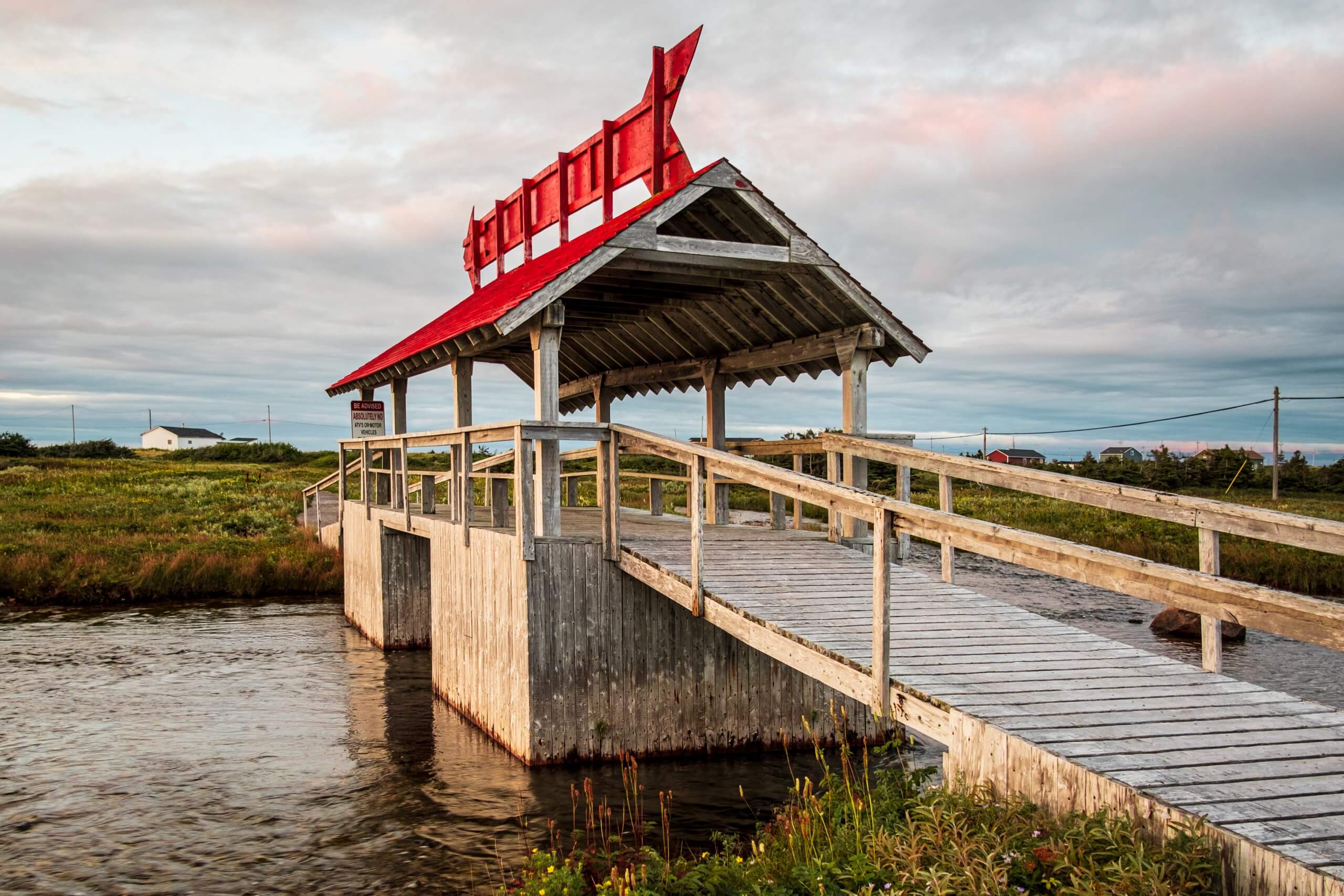 The Marjorie Bridge crossing a stream in Flower’s Cove, Newfoundland