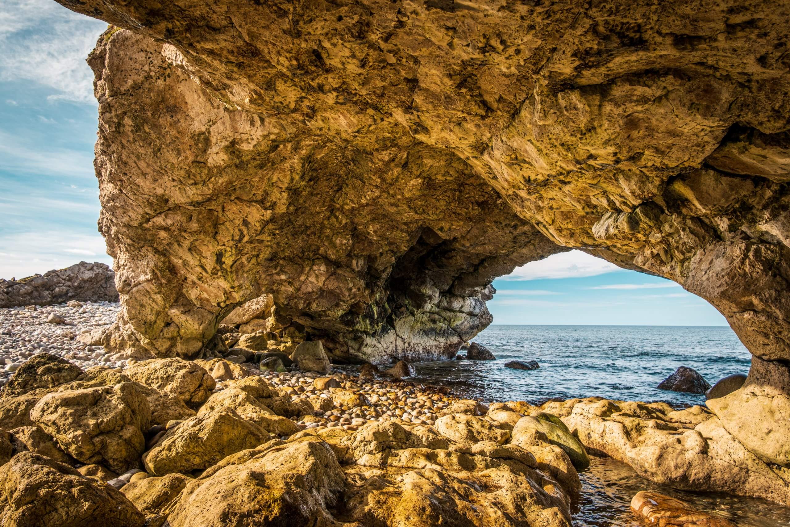 Natural stone arches at Arches Provincial Park in Newfoundland