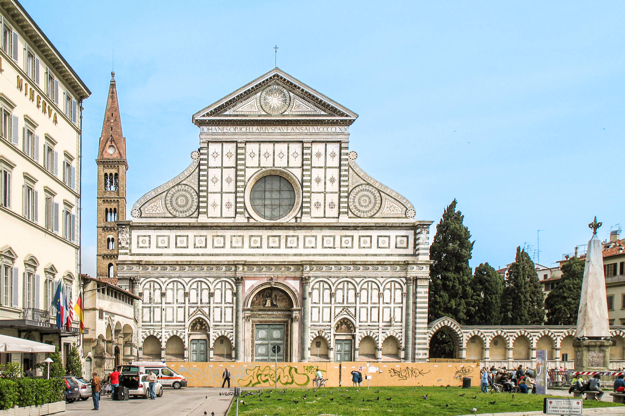 The unique Santa Maria Novella church in Florence