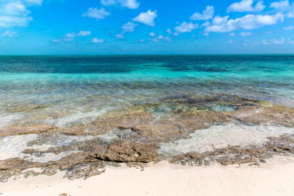 The beach at Smith’s Reef near Turtle Cove Marina in Providenciales, Turks and Caicos Islands