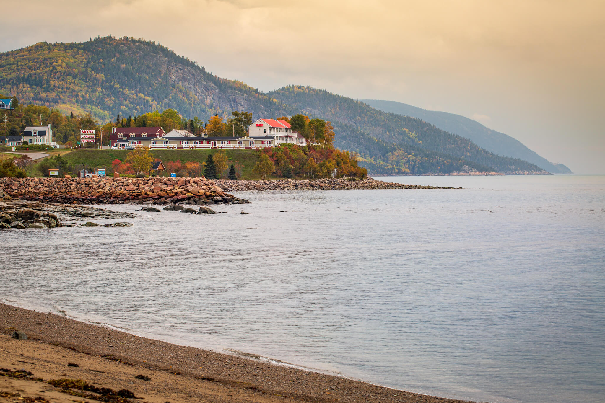 St. Lawrence river view from the St-Siméon municipal campground