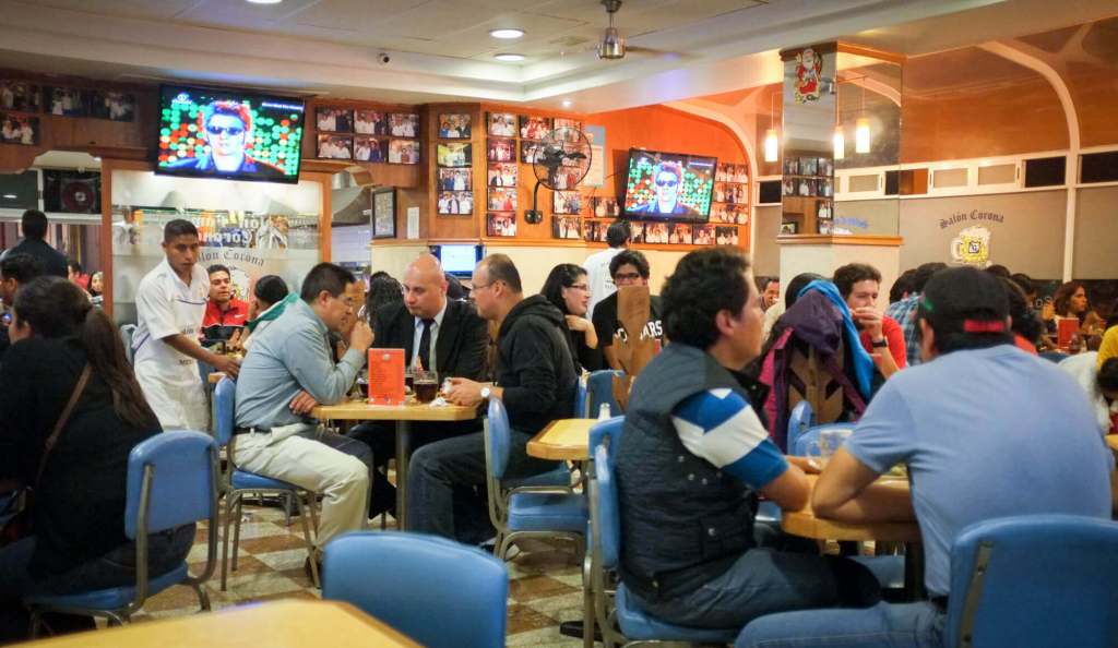 Popular taco restaurant, Salón Corona, in Mexico City