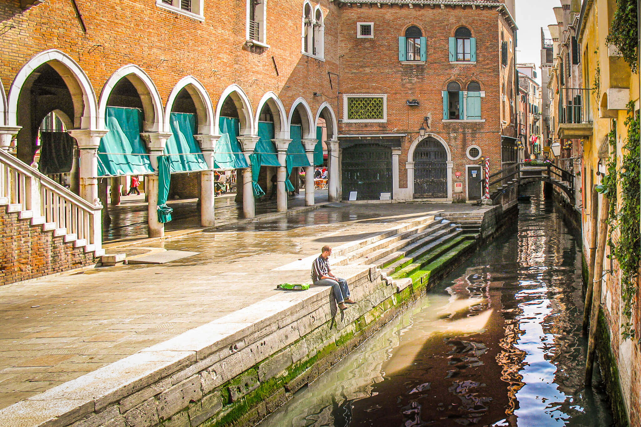 Sitting near the fish market in Venice