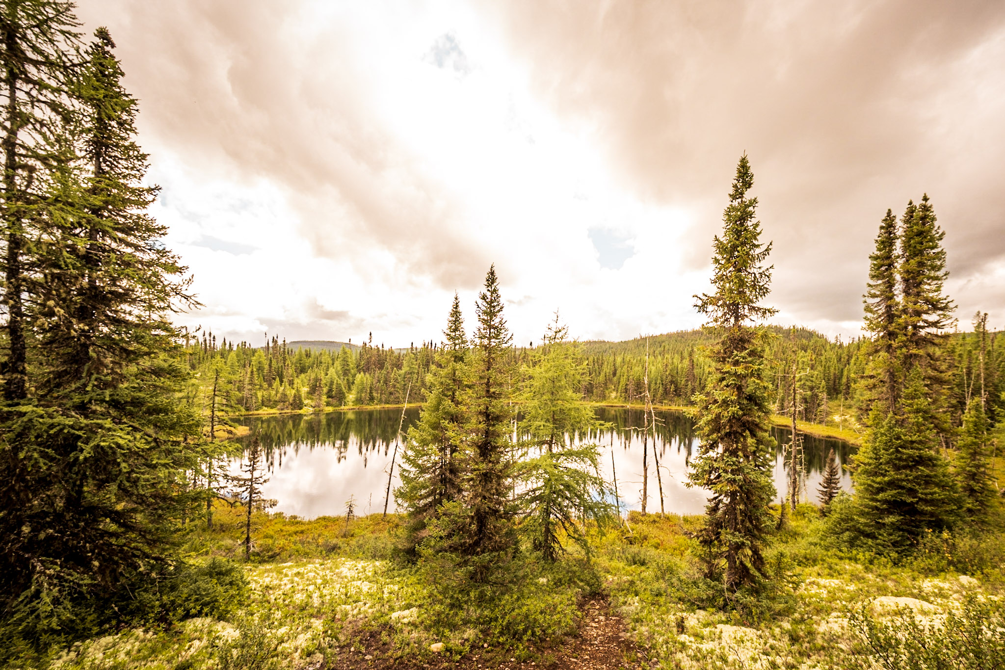 Views of ice age lakes on La Pinède trail at Parc national des Grands-Jardins