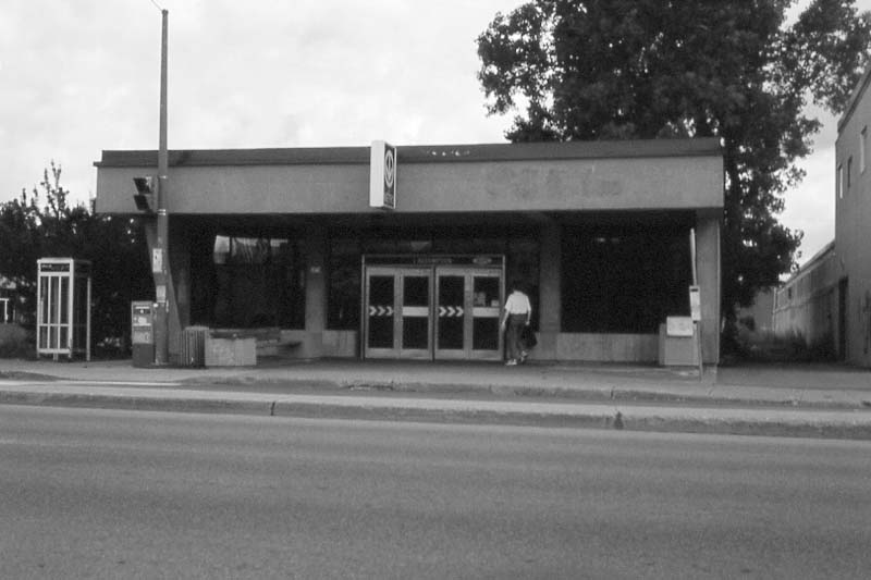 Assomption subway station exterior in Montreal
