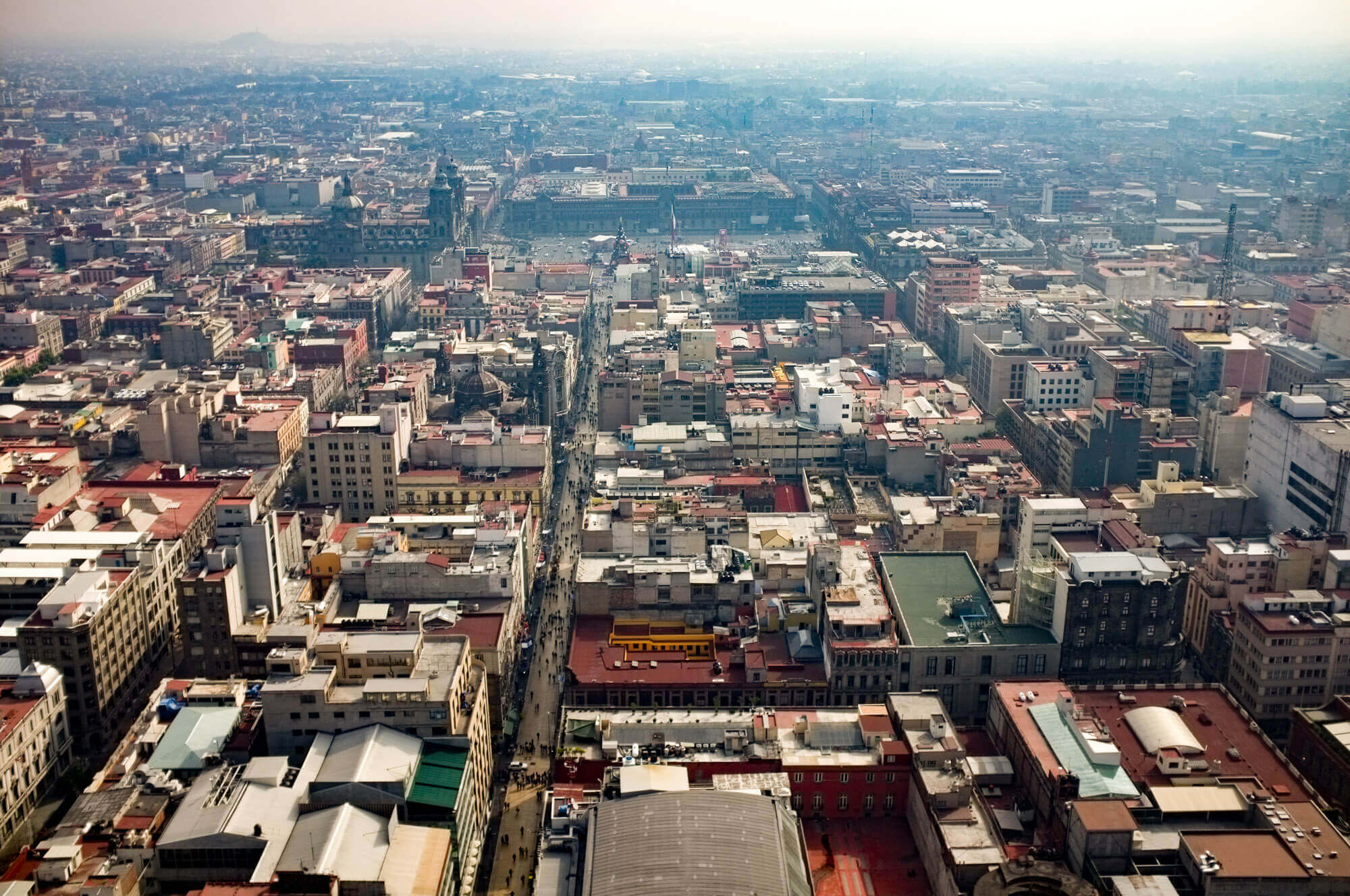 View of Mexico City from the observation deck of Torre Latinoamericana