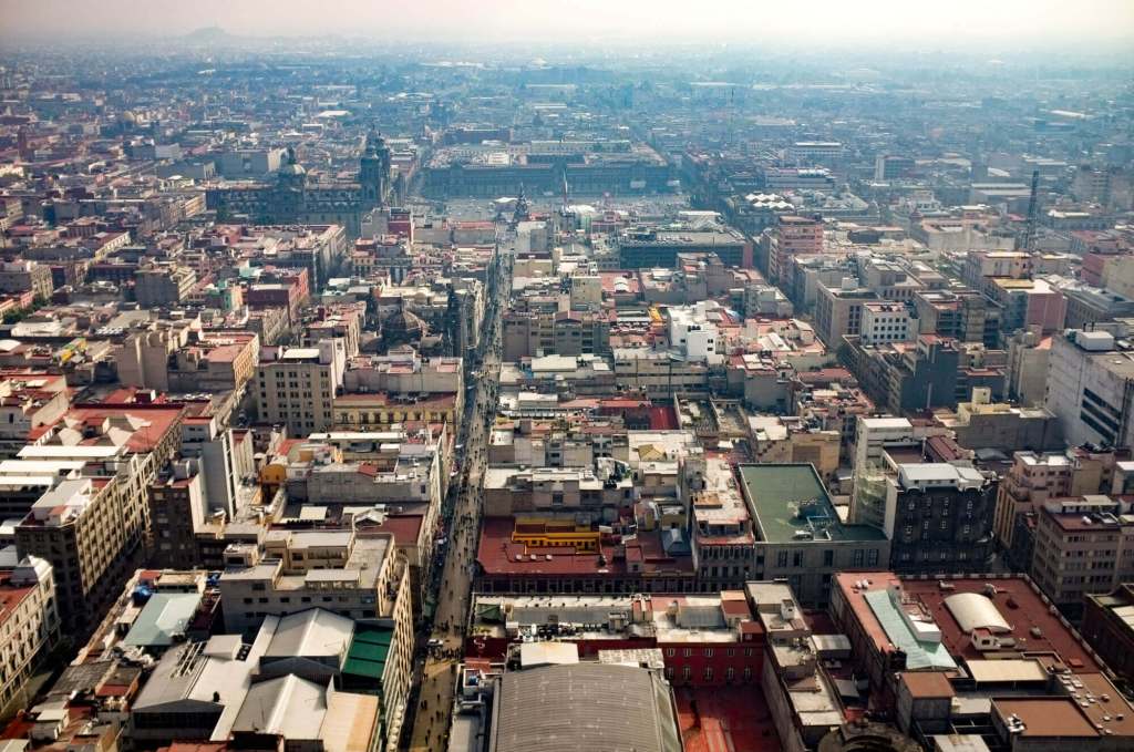 View of Mexico City from the observation deck of Torre Latinoamericana