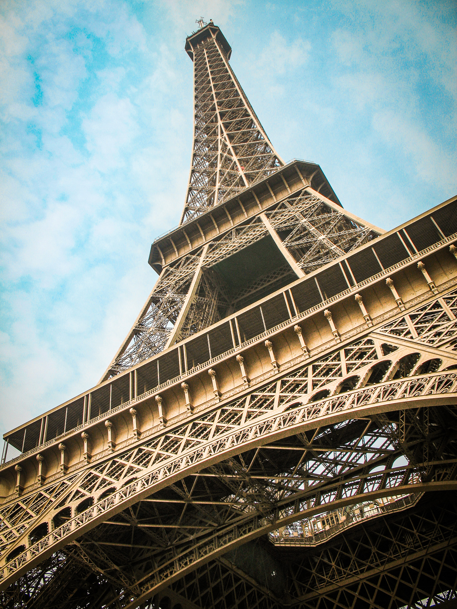 The Eiffel Tower seem from its base