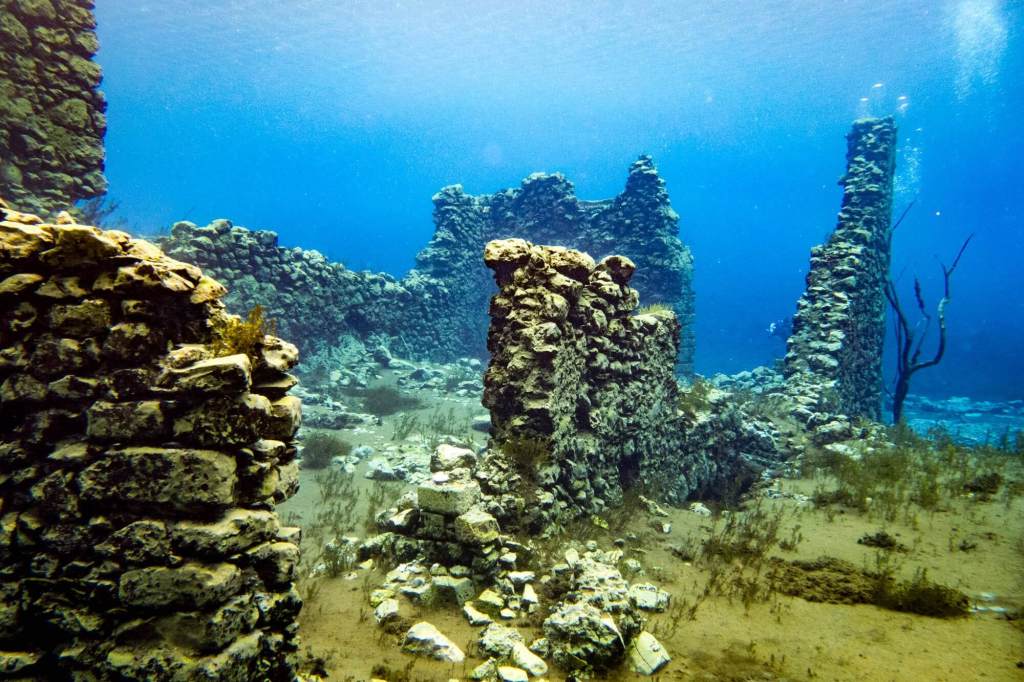 Underwater ruins at Capo d'Acqua