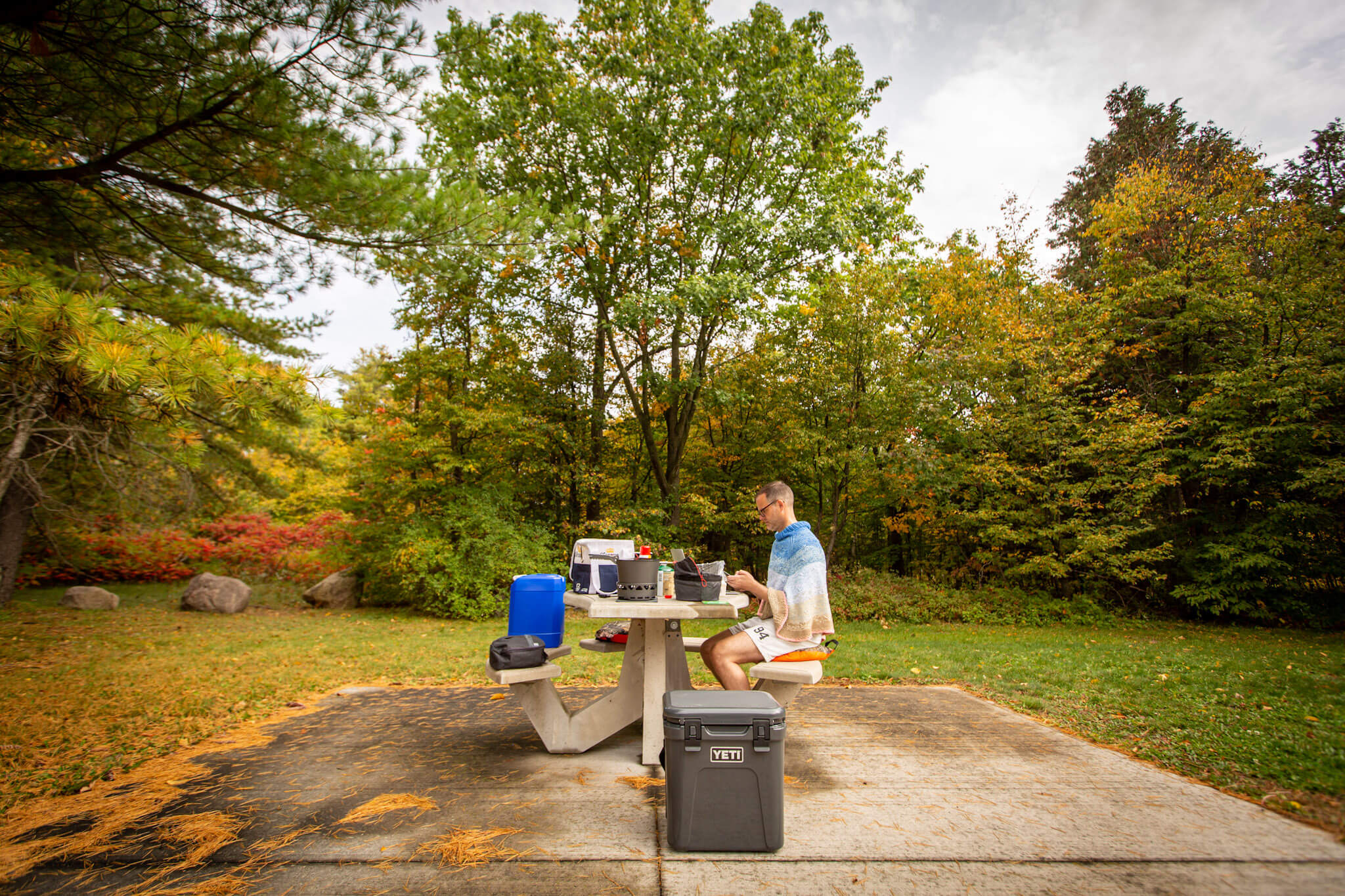 Stopping for lunch at an OnRoute rest area along Highway 401