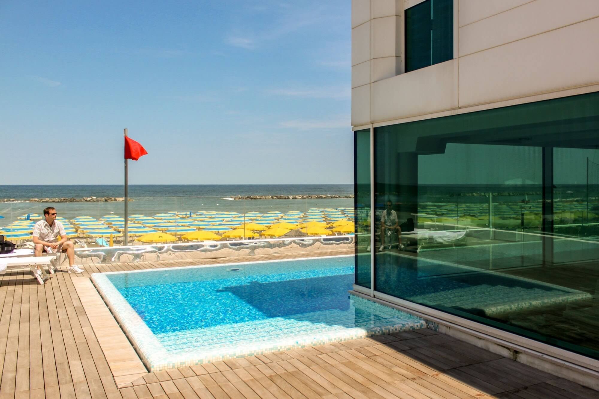 Alexander Museum Palace Hotel on the beach in Pesaro, Le Marche, Italy