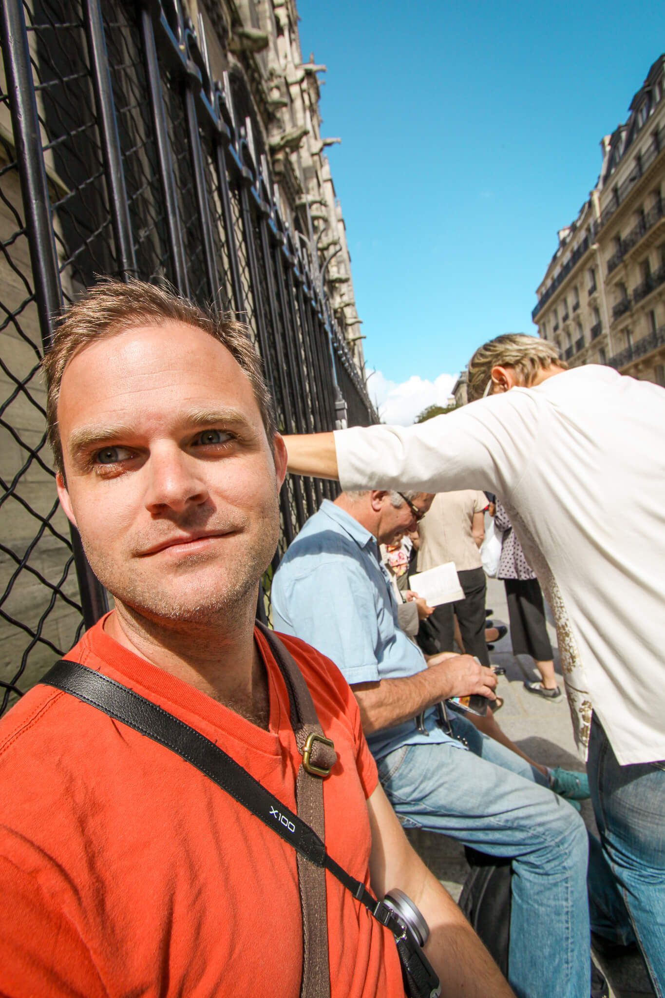 Waiting in line at the Notre-Dame de Paris Cathedral