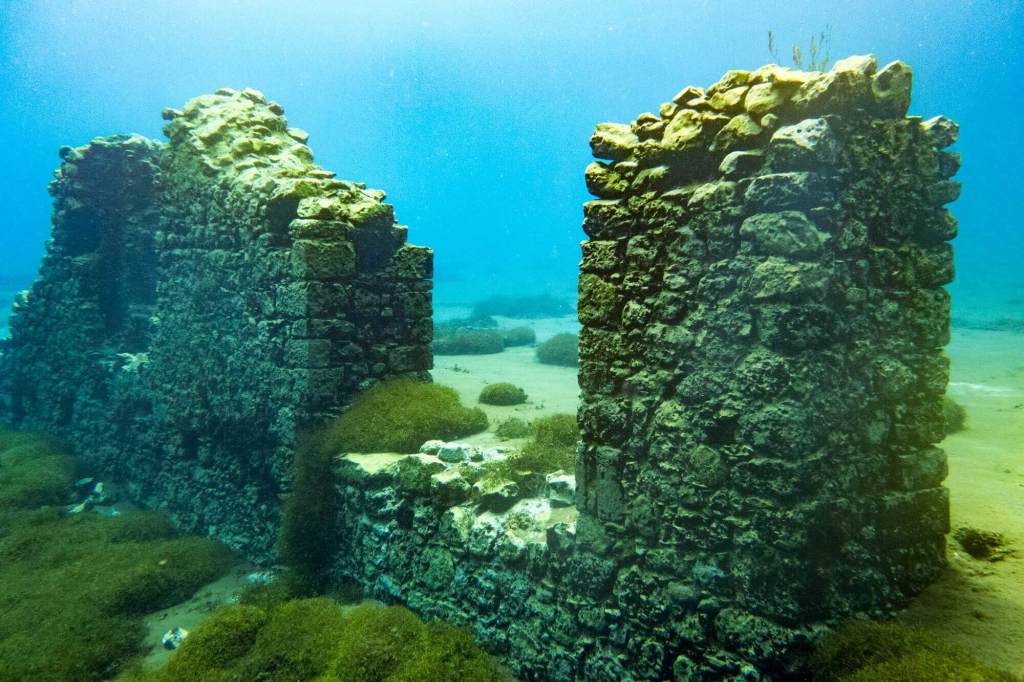 Underwater ruins at Capo d'Acqua