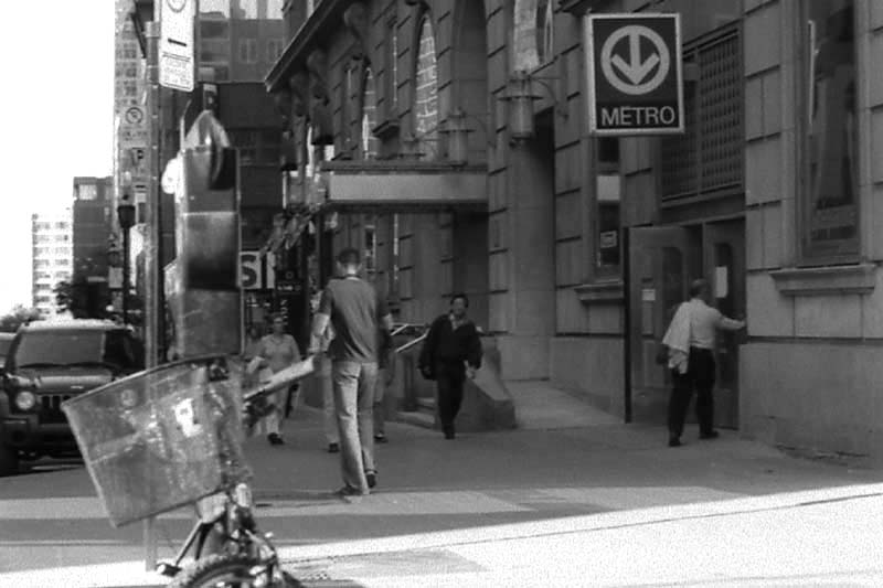 Peel subway station exterior in Montreal