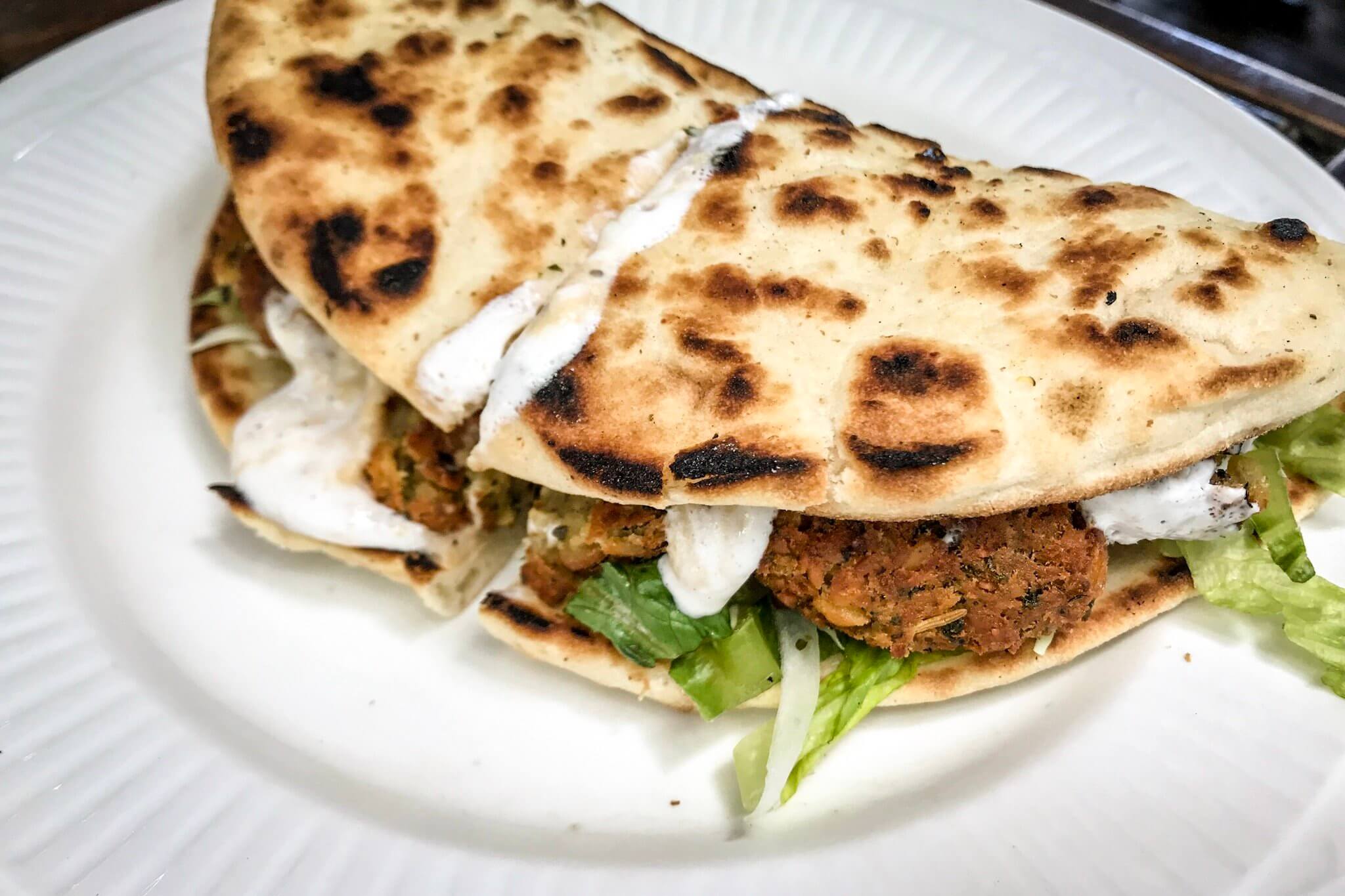 Falafel pita at Turks Kebab in Providenciales, Turks and Caicos
