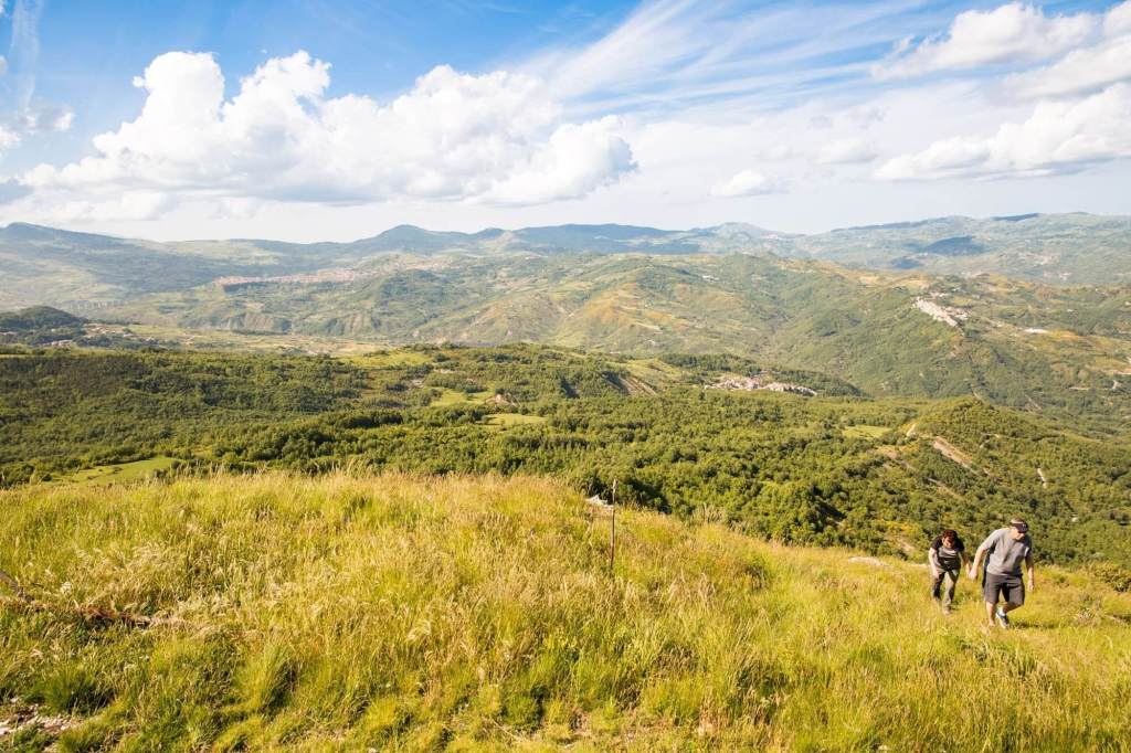 Climbing to the peak of Pietrabbondante, Molise, Italy and admiring the beautiful views