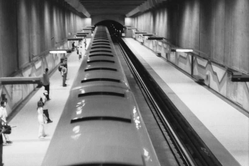 Verdun subway station interior with train