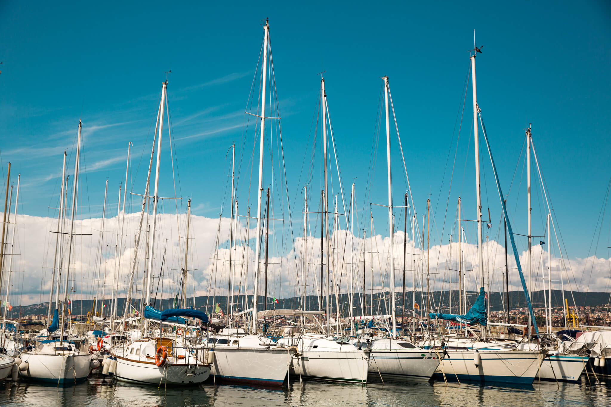 Sailboats in Muggia, Italy