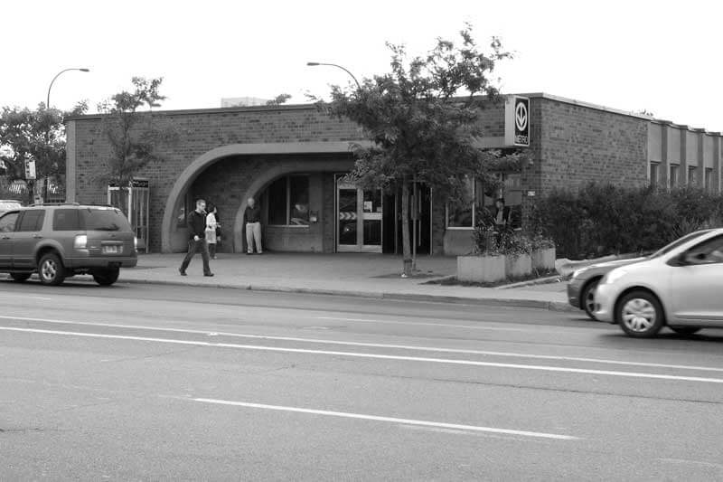 Namur subway station exterior in Montreal
