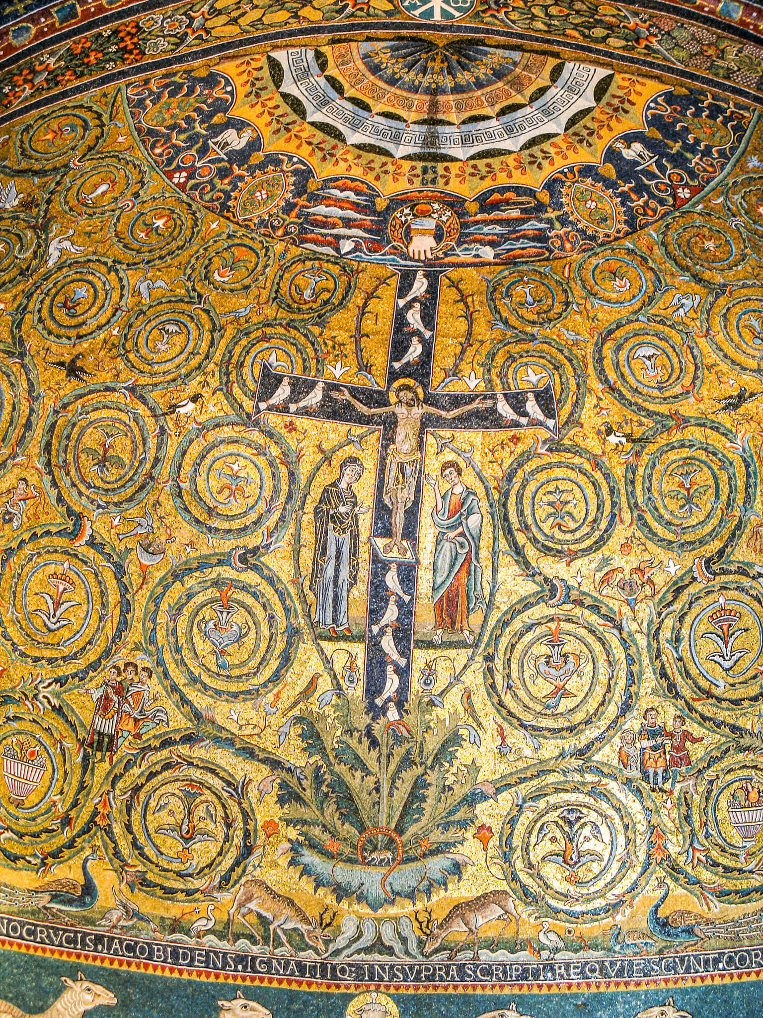 Closeup of the mosaics in San Clemente, Rome