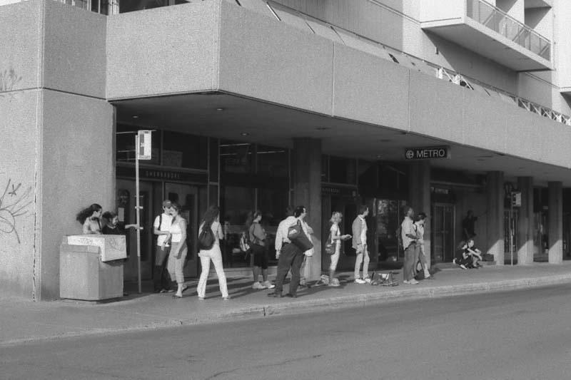 Sherbrooke subway station exterior in Montreal