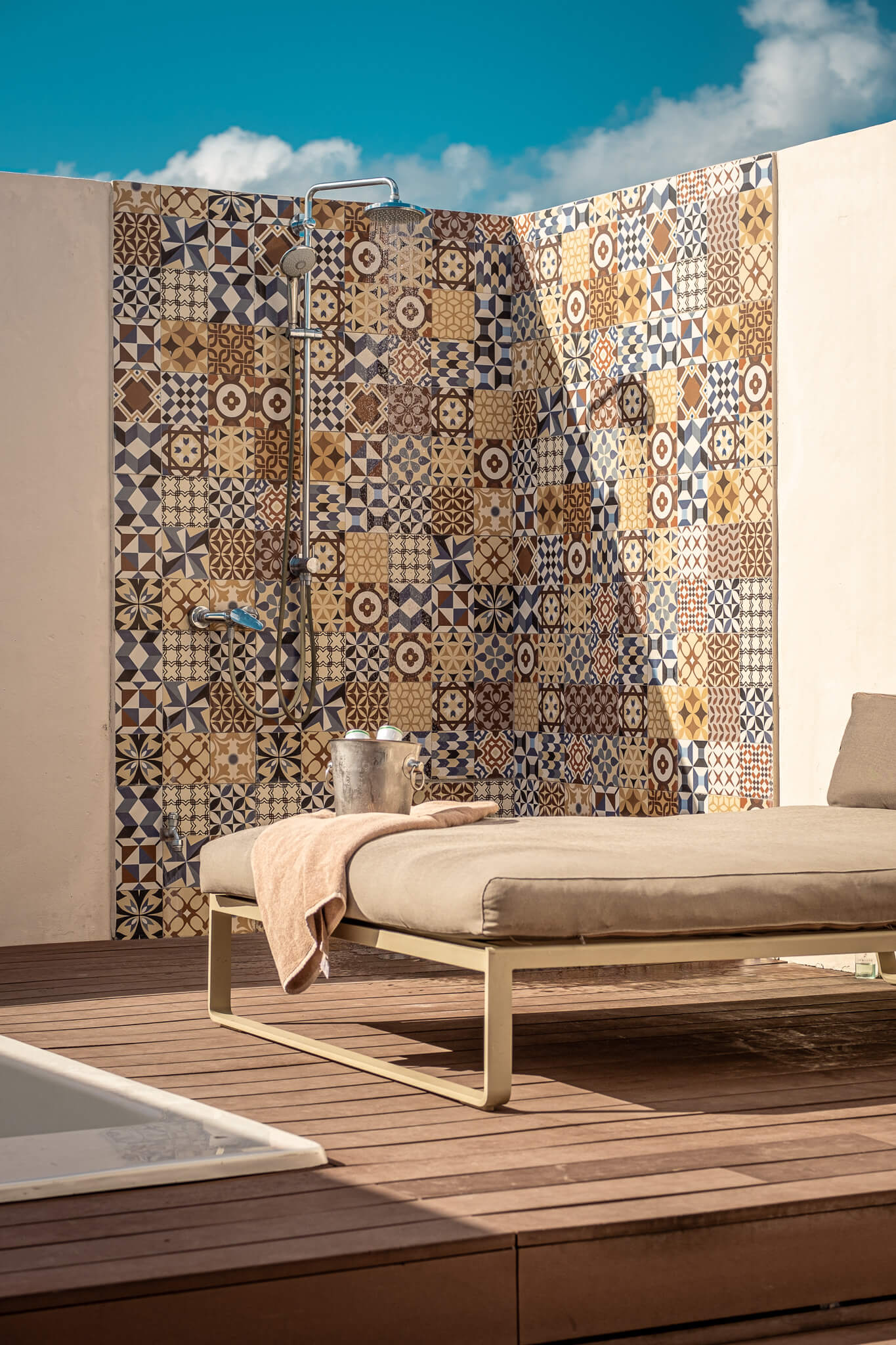 Plunge pool and outdoor shower on our rooftop terrace at Excellence El Carmen