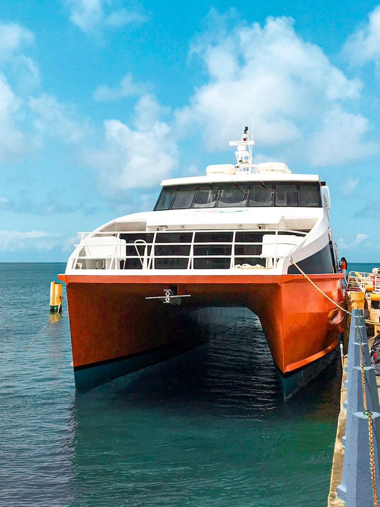 The Utila Dream Ferry docked in Utila