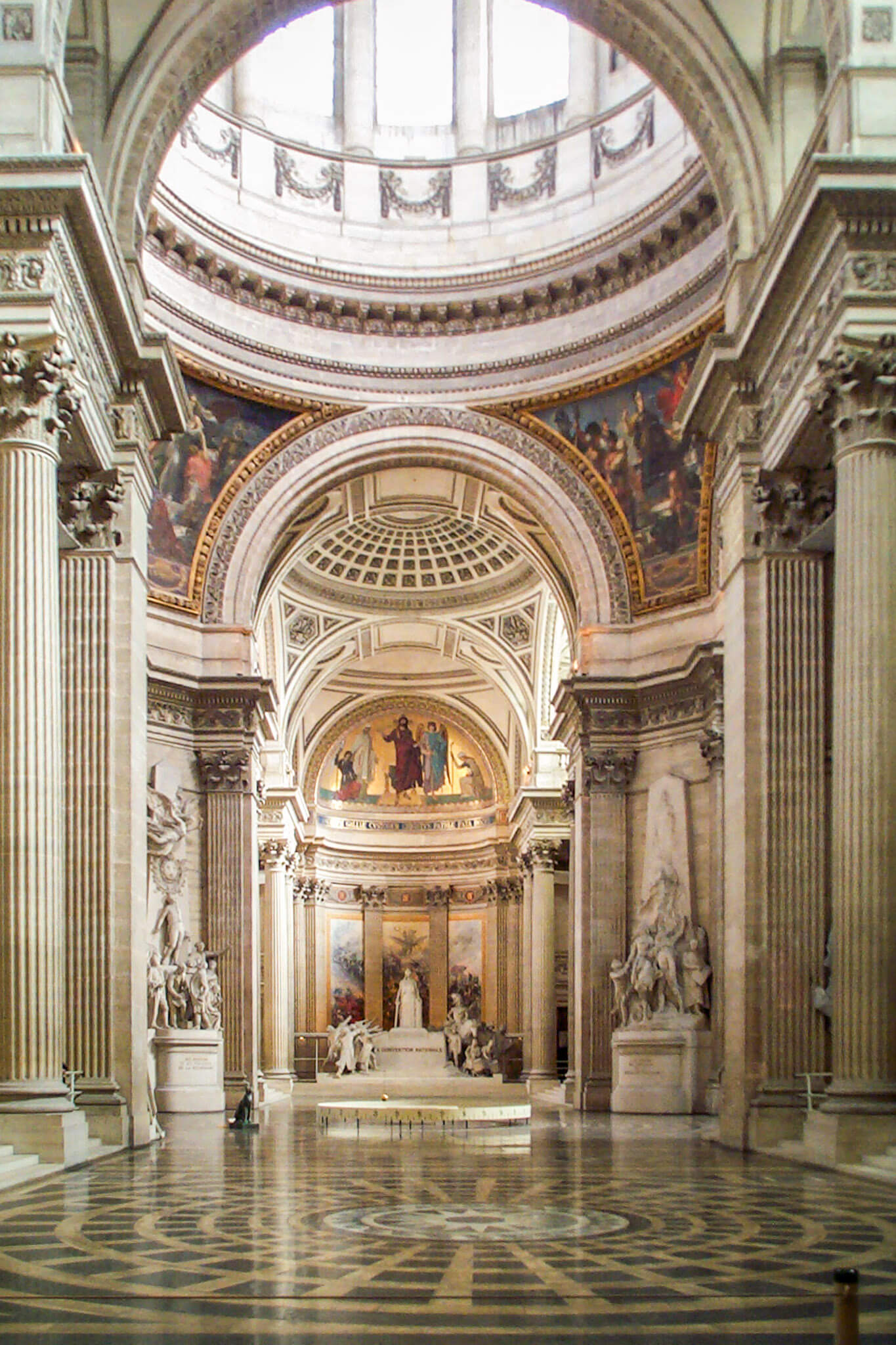 The interior of the Pantheon in Paris