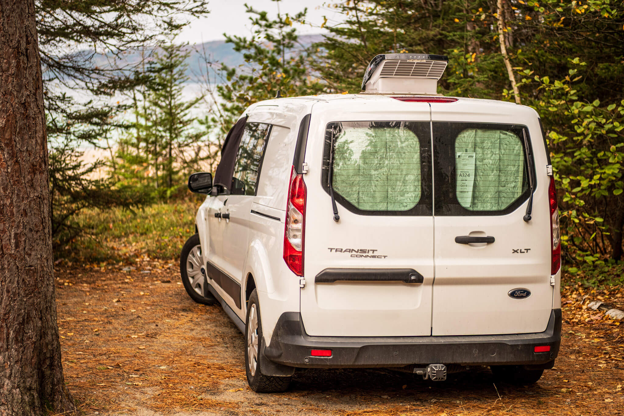 Transit Connect camper van at Lake Superior Provincial Park