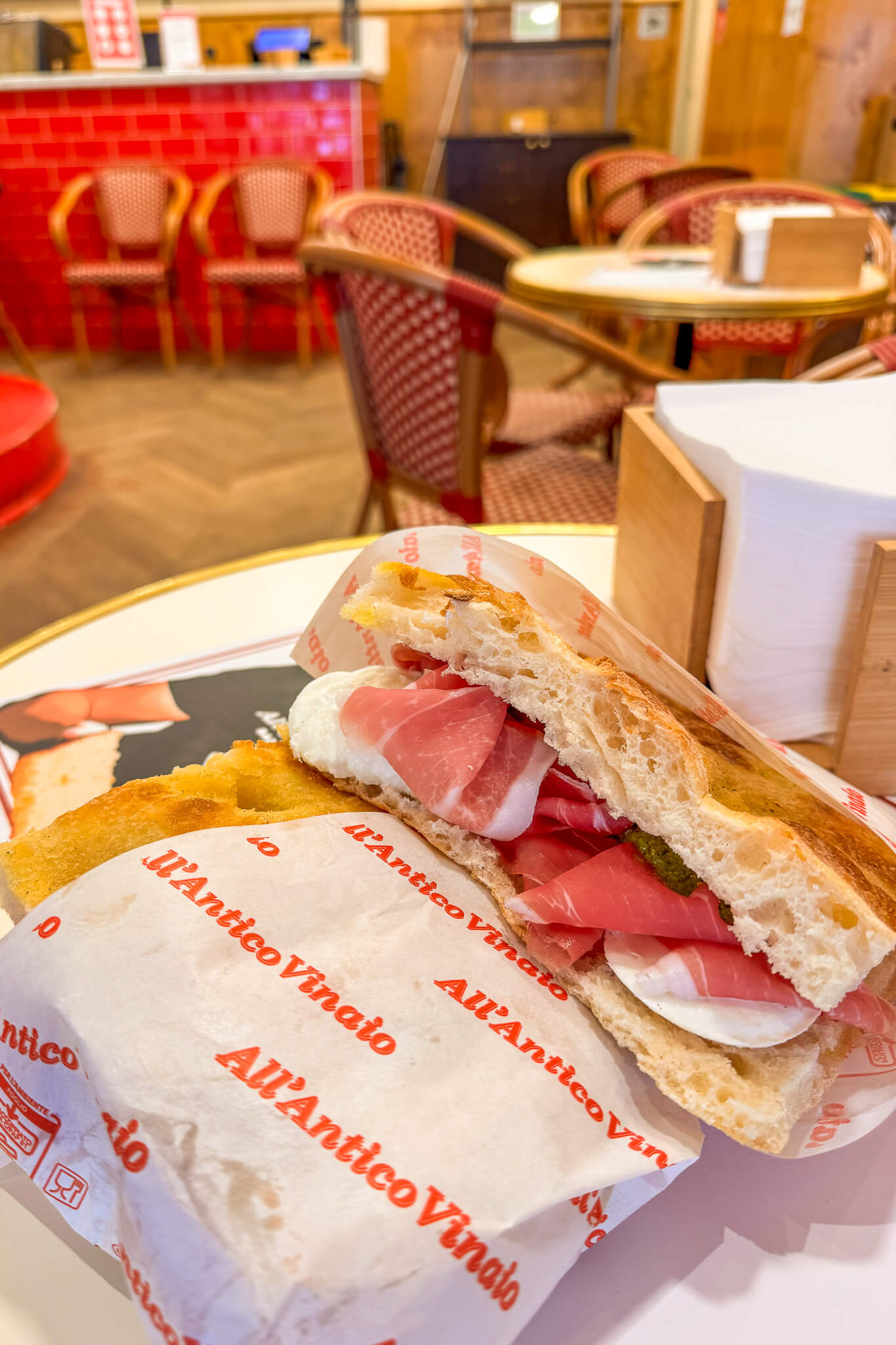 The Italiana sandwich at All'Antico Vinaio in Paris