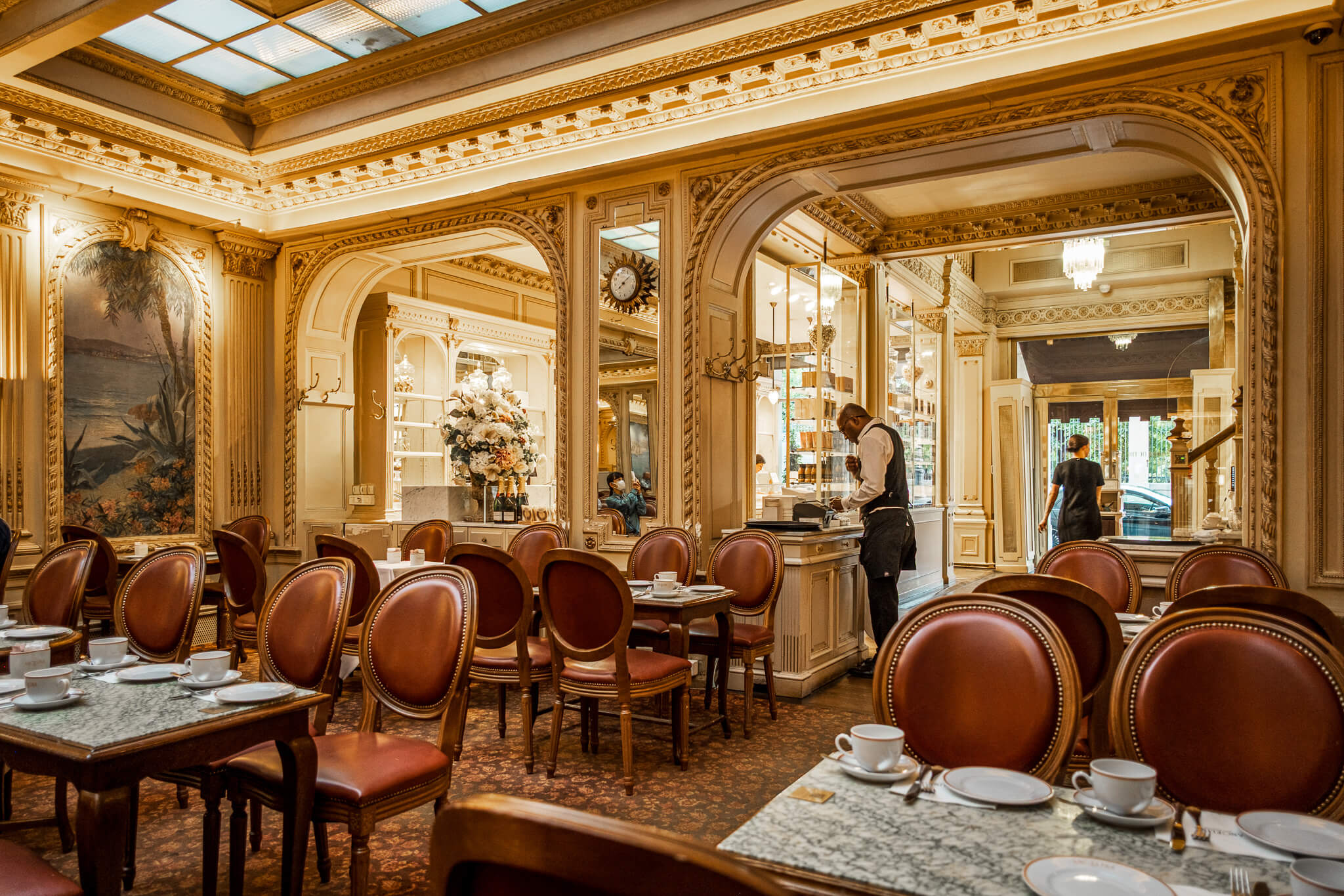 Interior of the Angelina tea house on rue Rivoli in Paris
