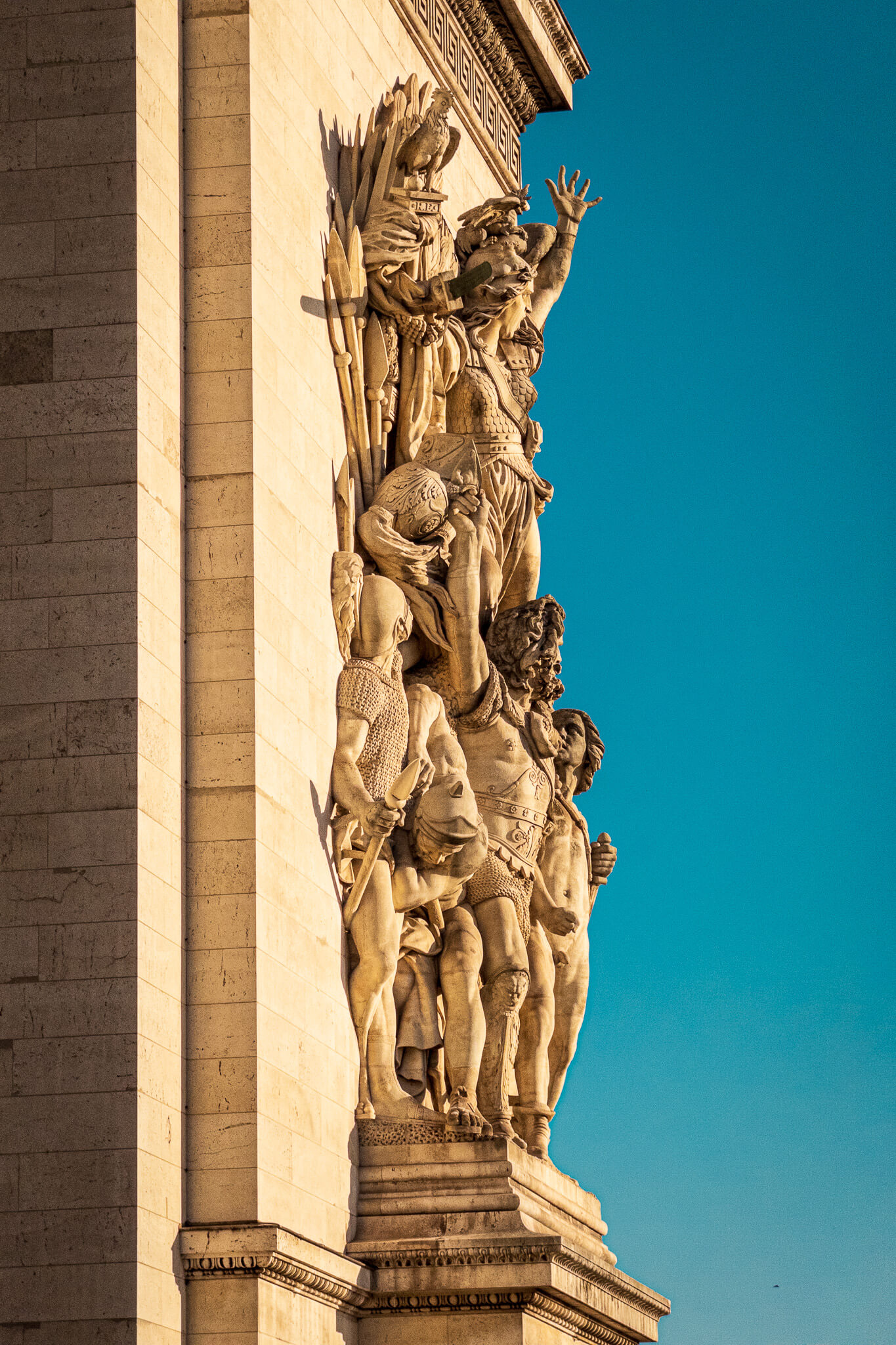 Detail of the sculpture on the Arc de Triomphe in Paris