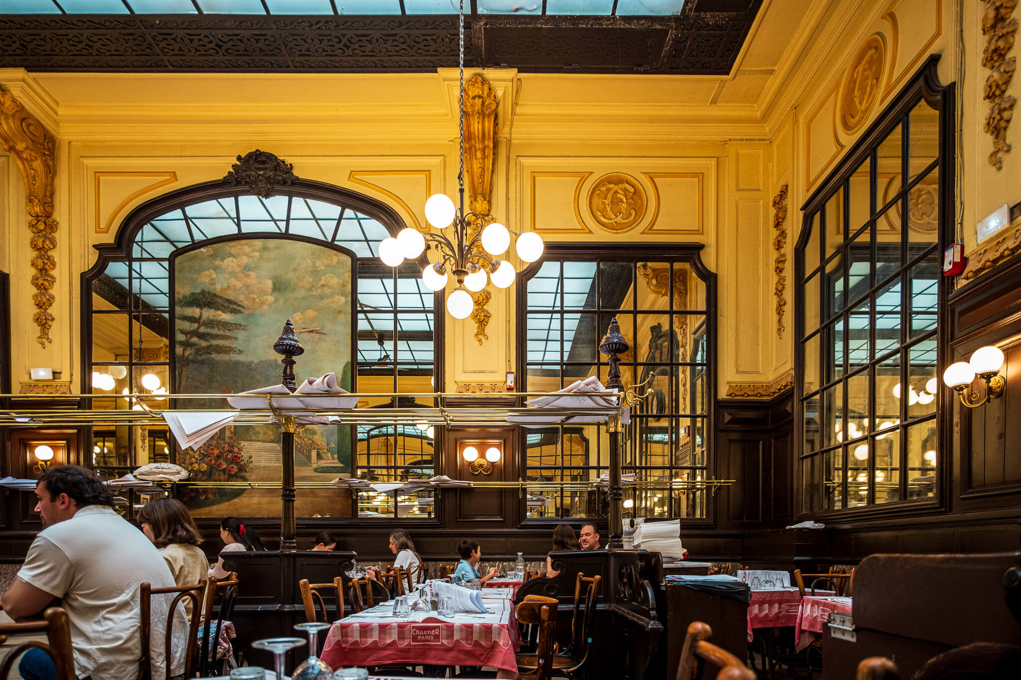 The interior of Bouillon Chartier Grands Boulevards in Paris
