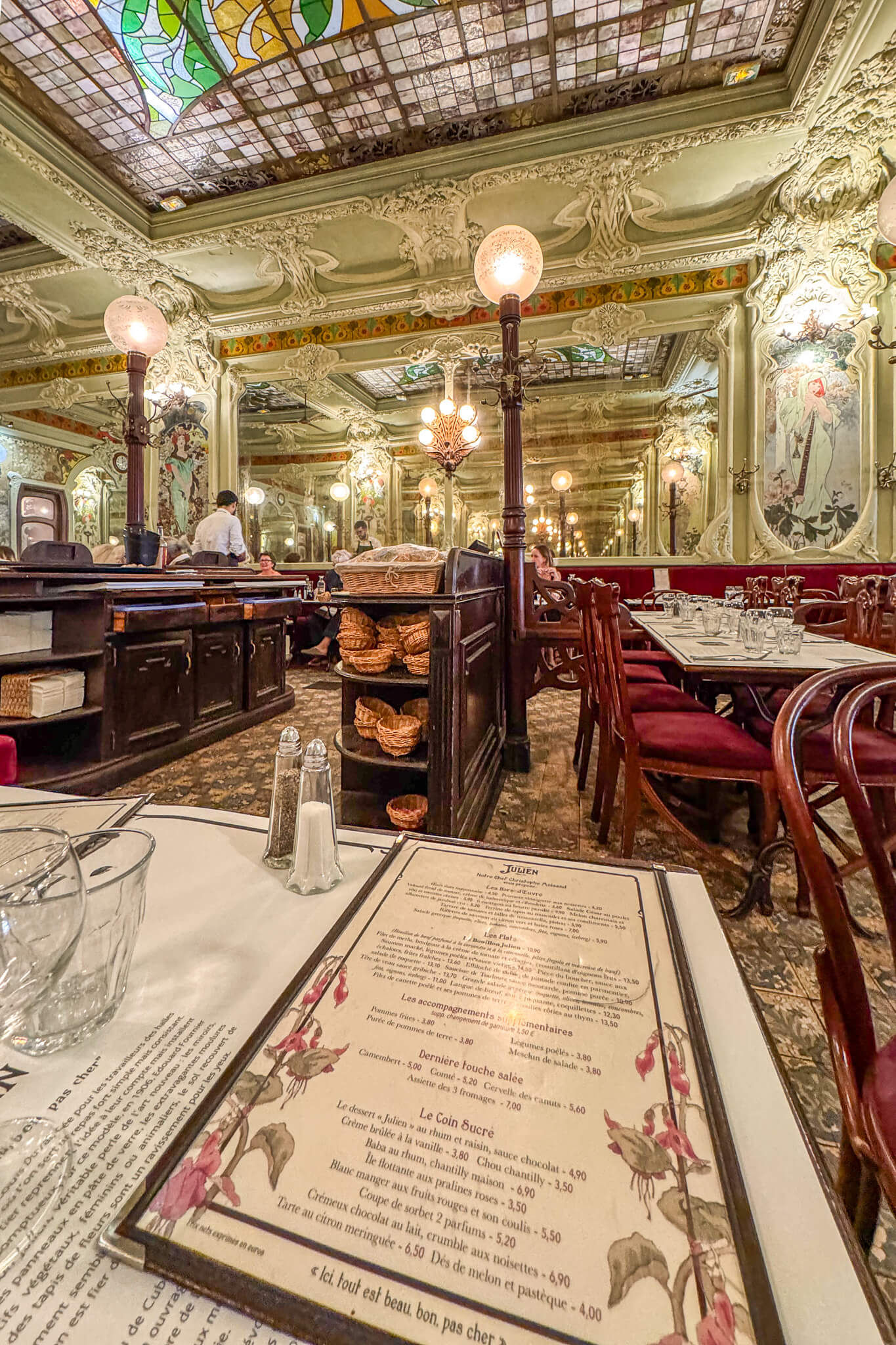 The interior of Bouillon Julien in Paris