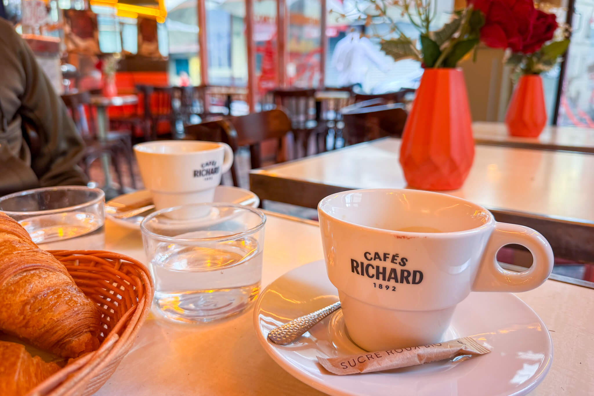 Breakfast at Café des Deux Moulins in Montmartre, Paris