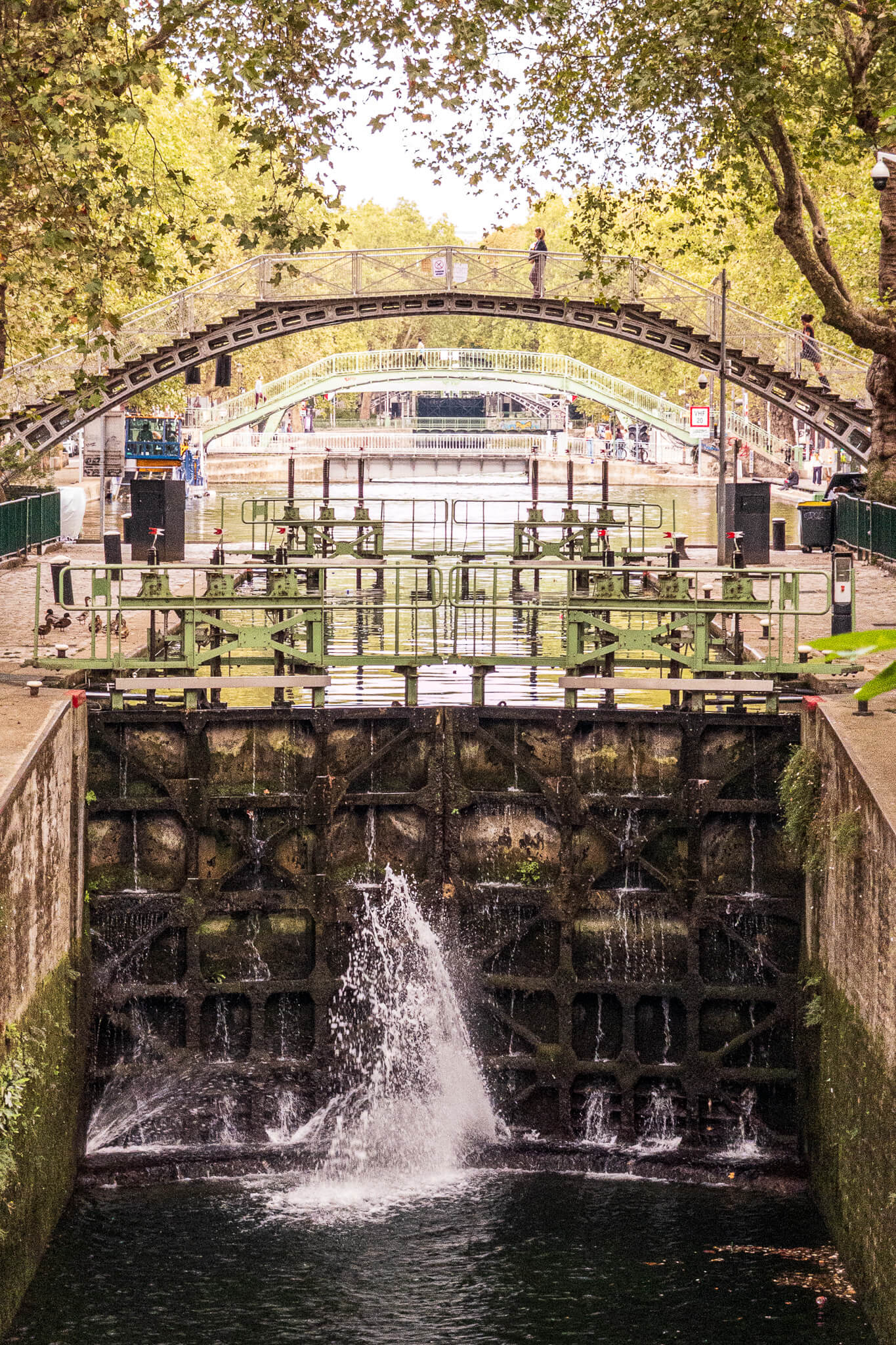 Locks opening at Canal Saint-Martin in Paris
