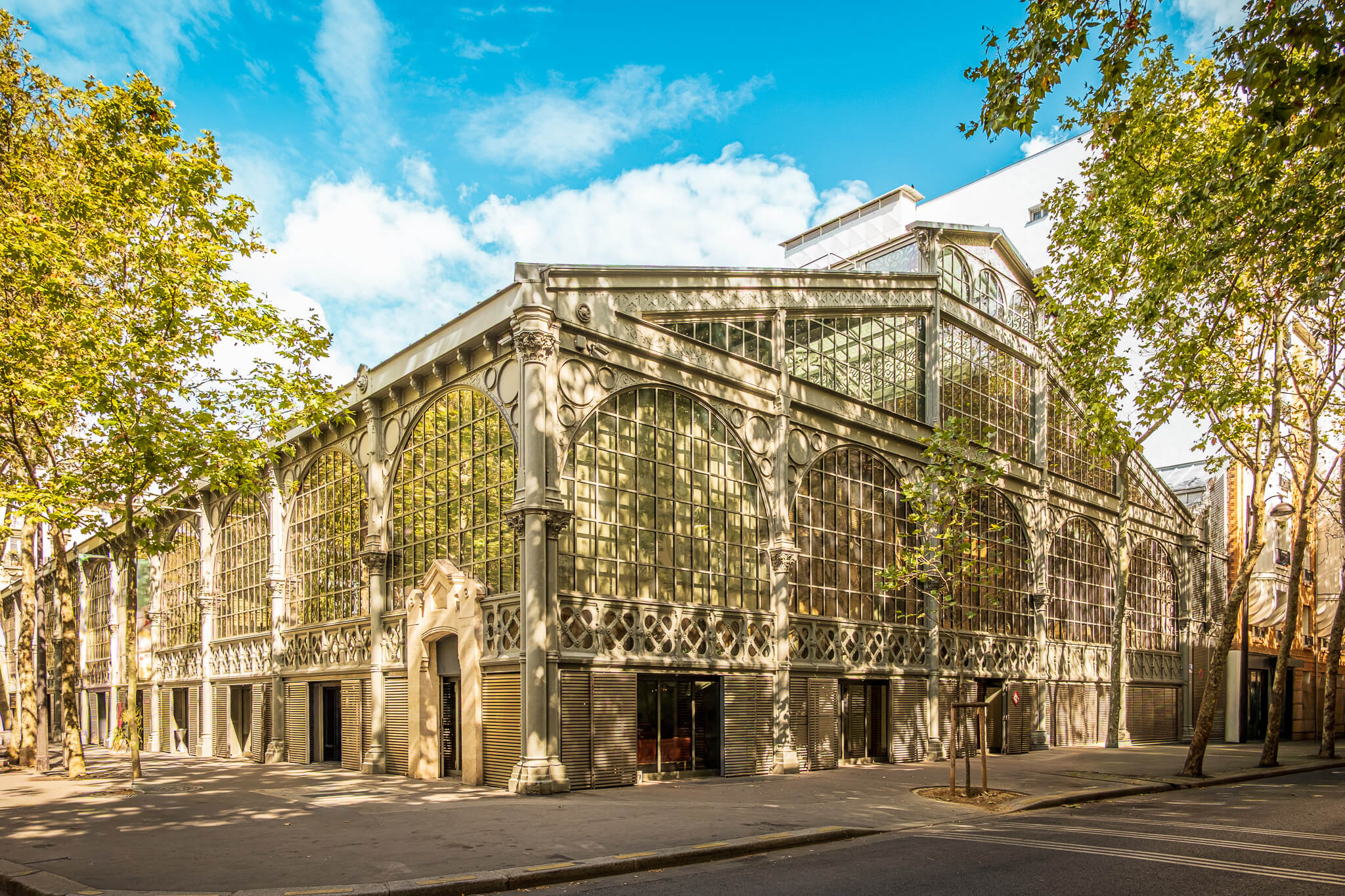 The Carreau du Temple building near Square du Temple in Paris