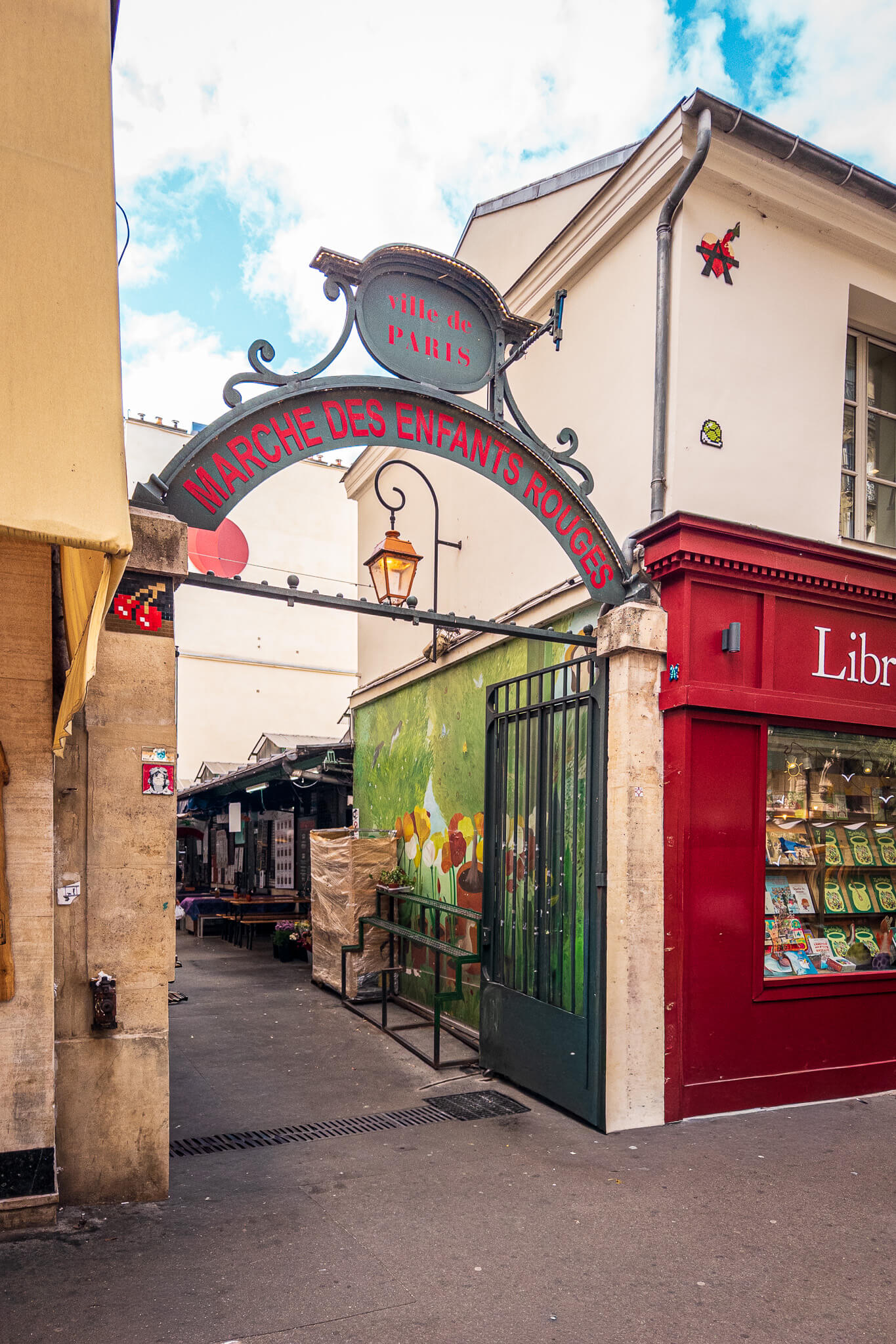 The entrance of Marché des Enfants-Rouges in Paris