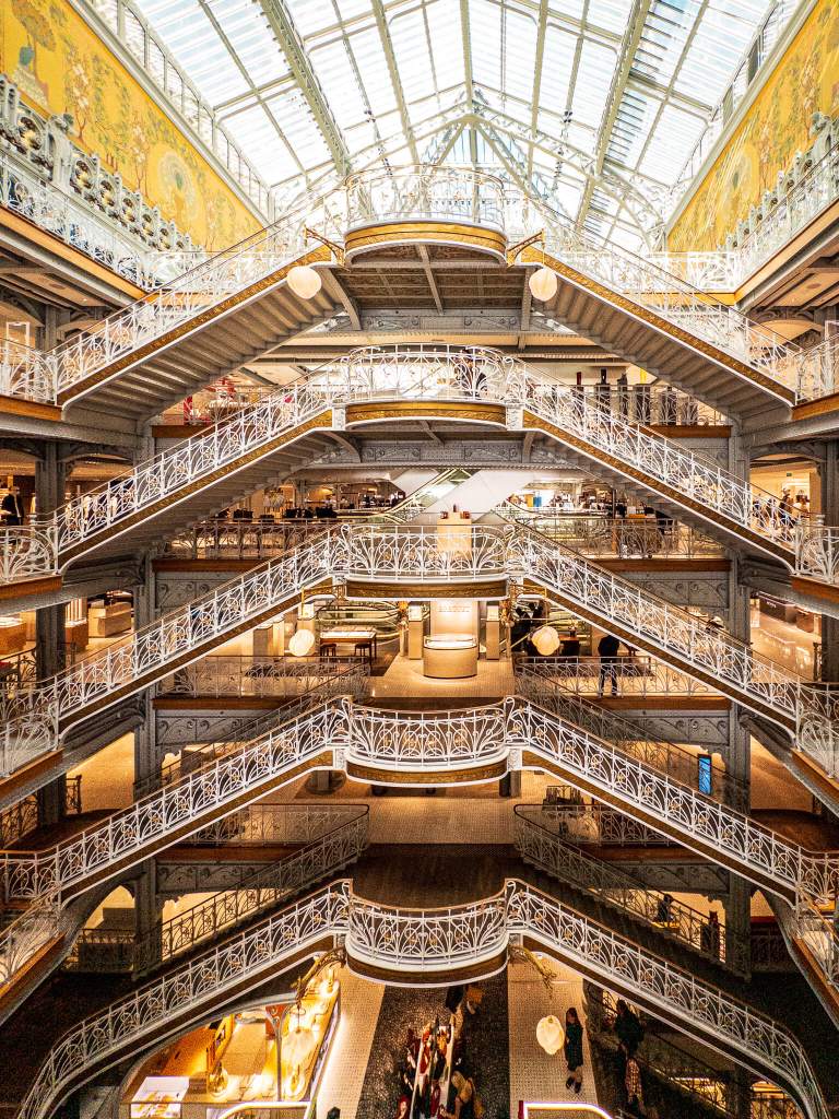 The Art Nouveau interior of the La Samaritaine department store in Paris
