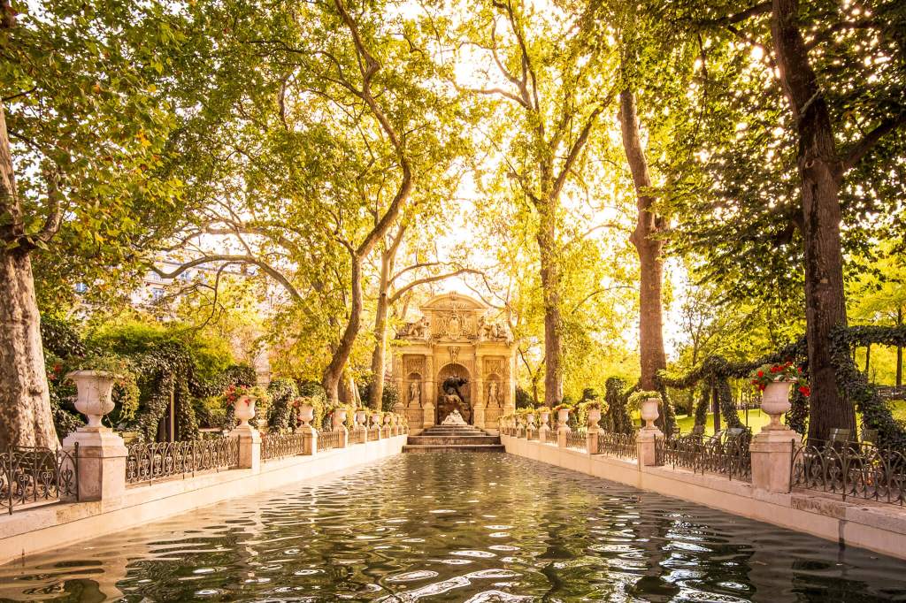 The Medici fountain in Jardin du Luxembourg in Paris