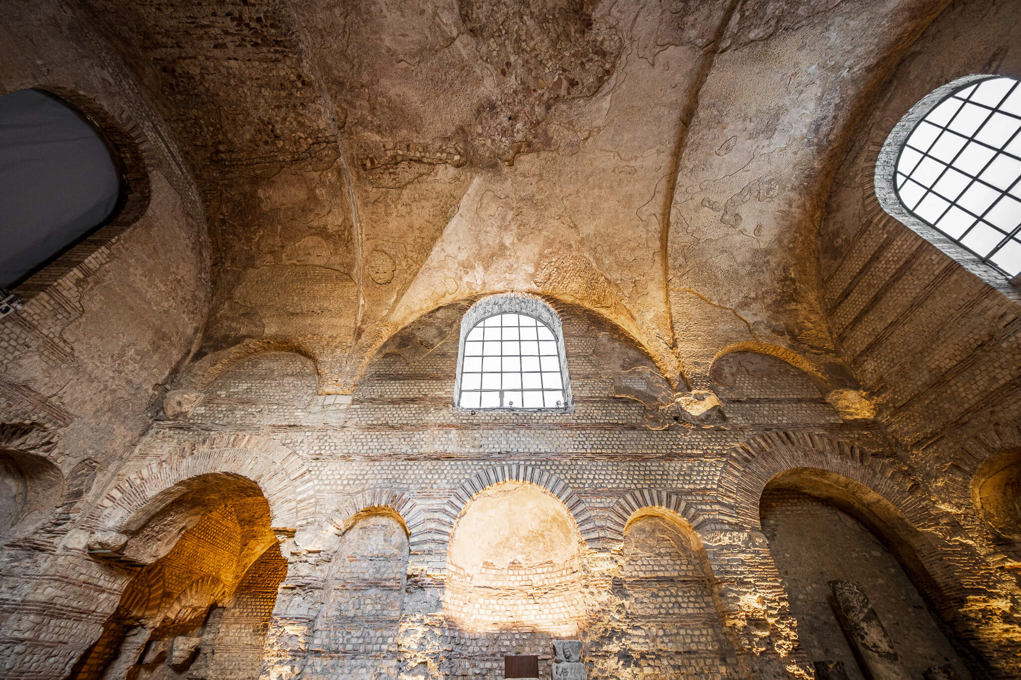 The well-preserved frigidarium of the Roman baths at Musée de Cluny in Paris