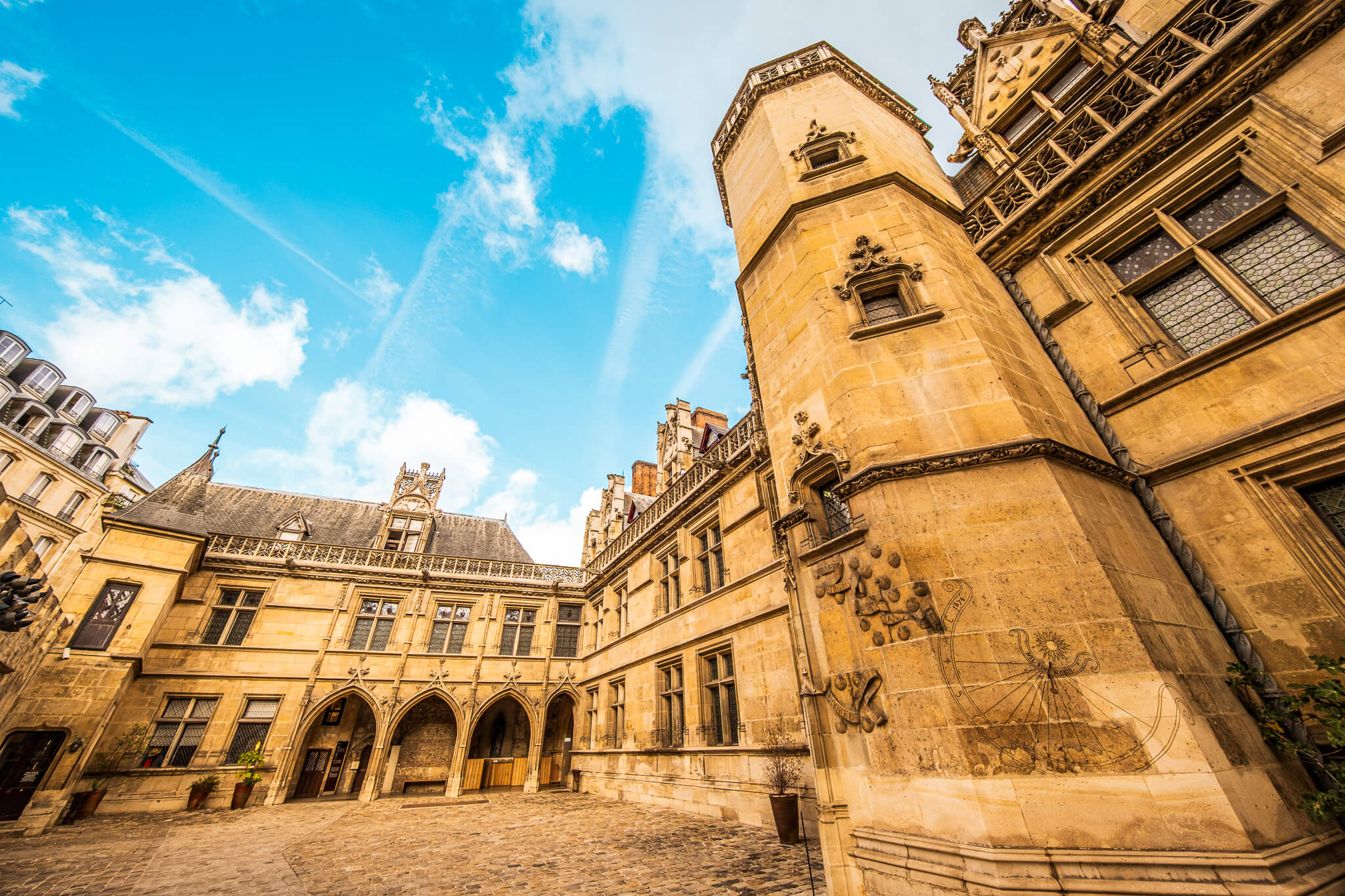 The courtyard of Musée de Cluny in Paris