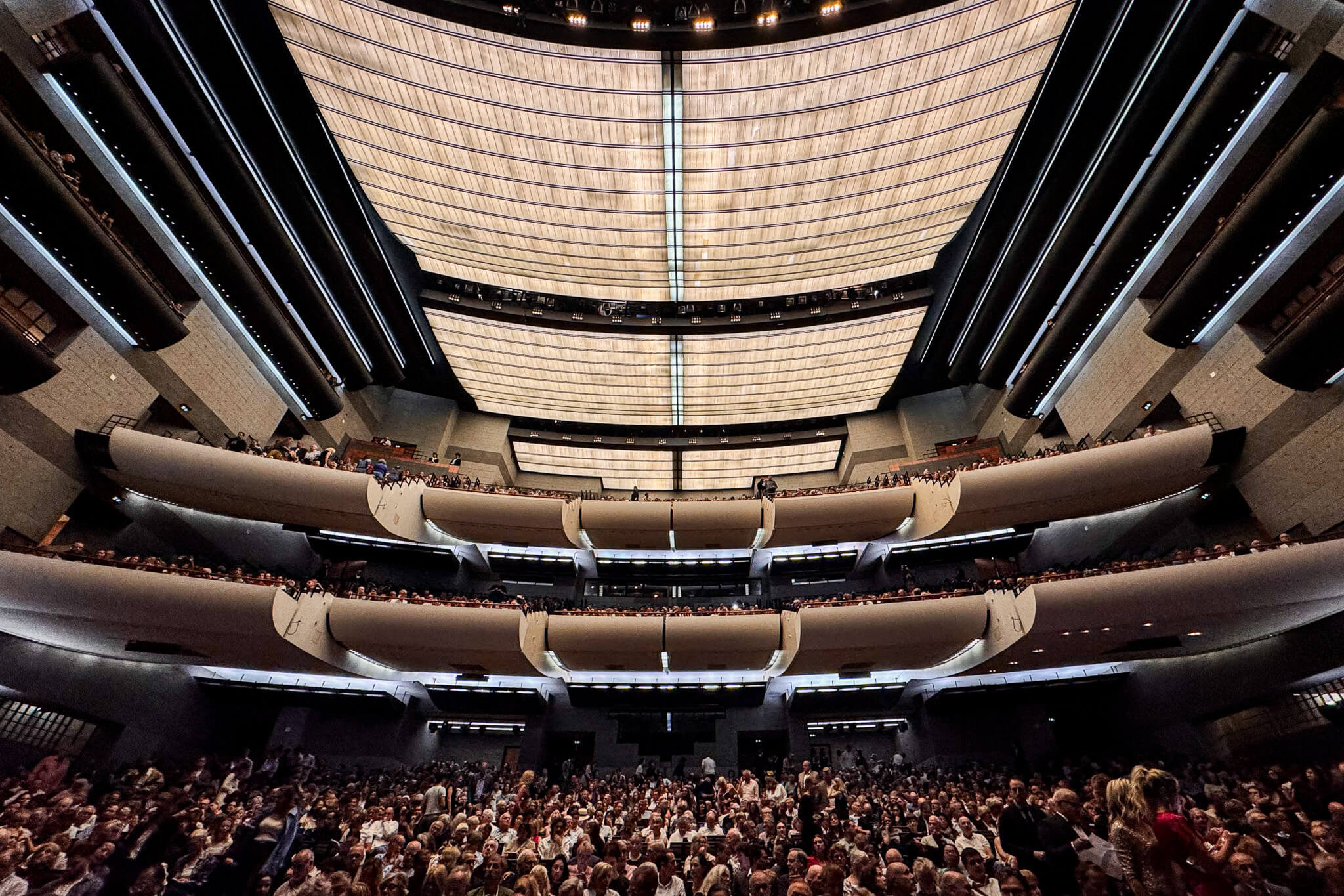 The interior of the auditorium at Opéra Bastille in Paris