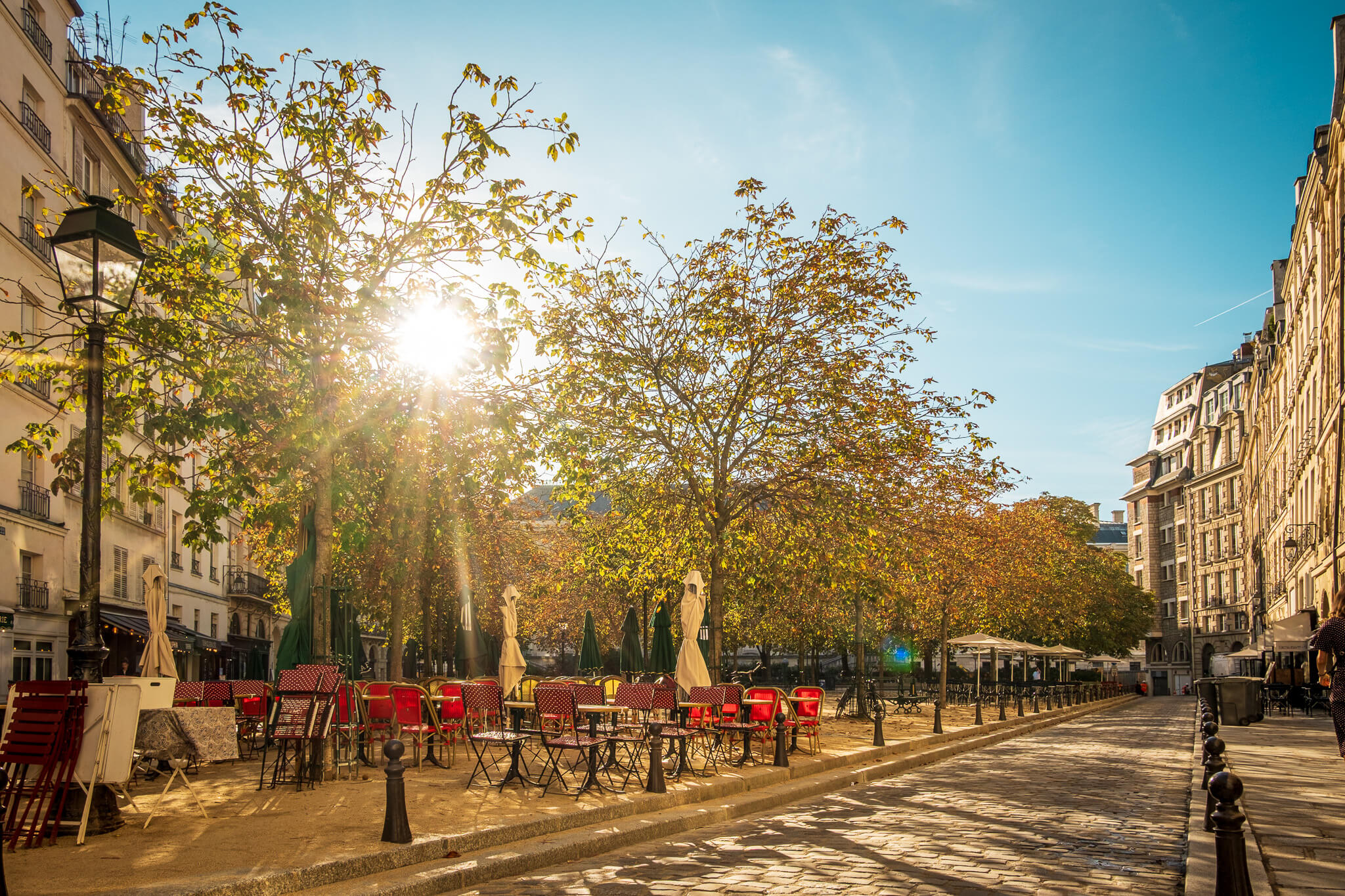 The Place Dauphine square on Île de la Cité in Paris