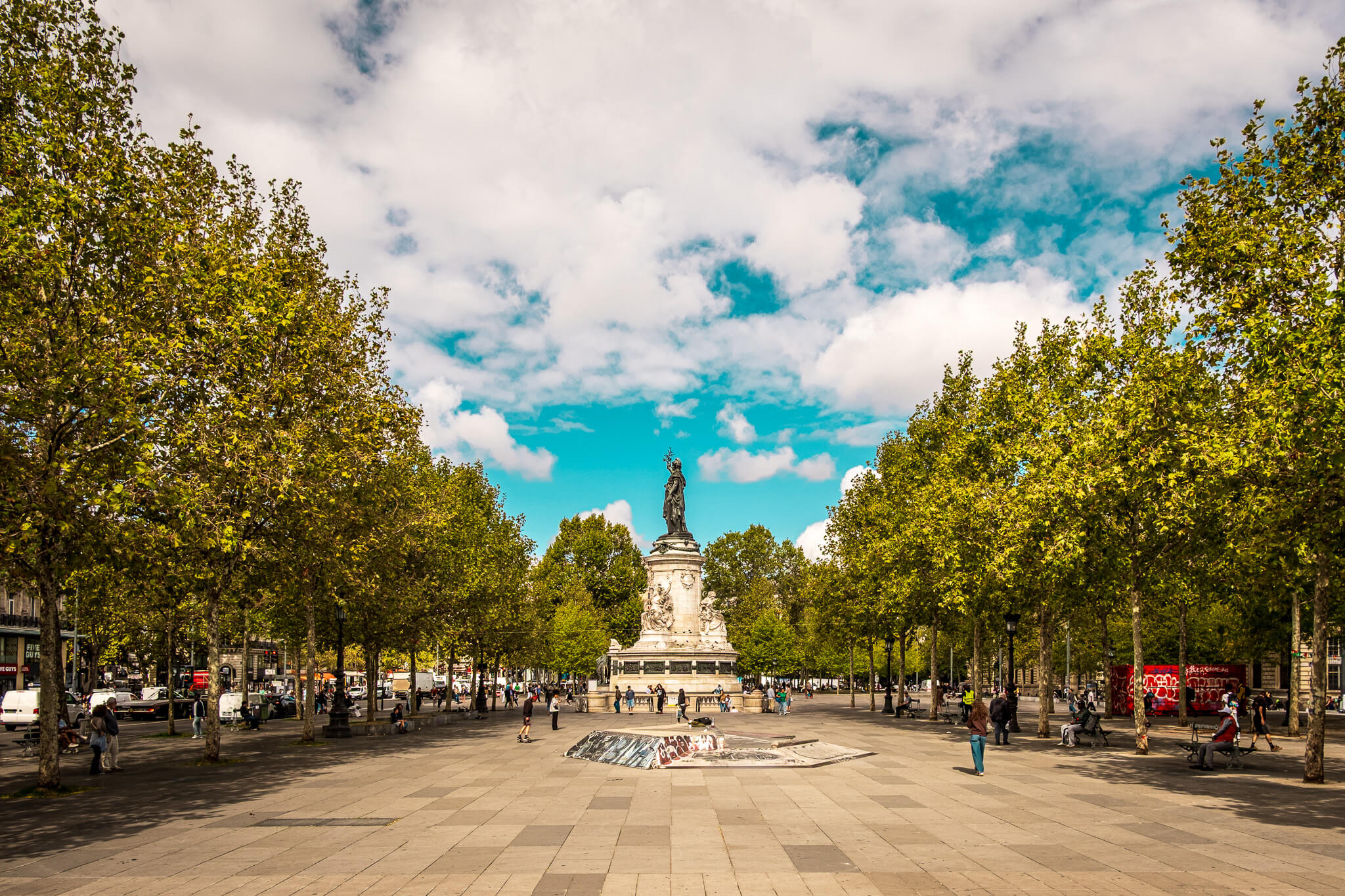 Place de la République in Paris with the Monument à la République statue
