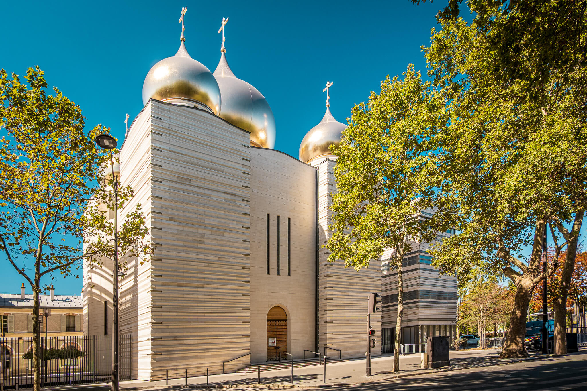 The modern Russian Orthodox Holy Trinity Cathedral in Paris