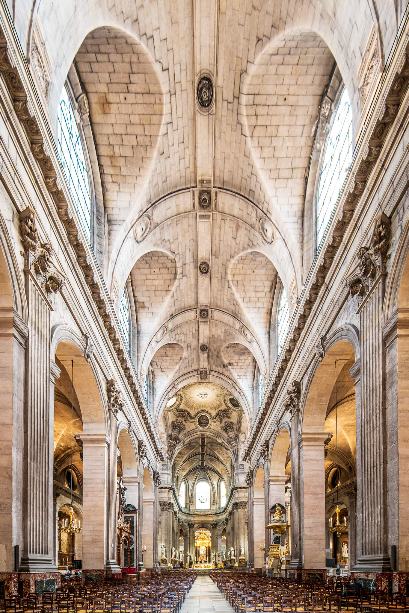 The interior of Saint-Sulpice church in Paris